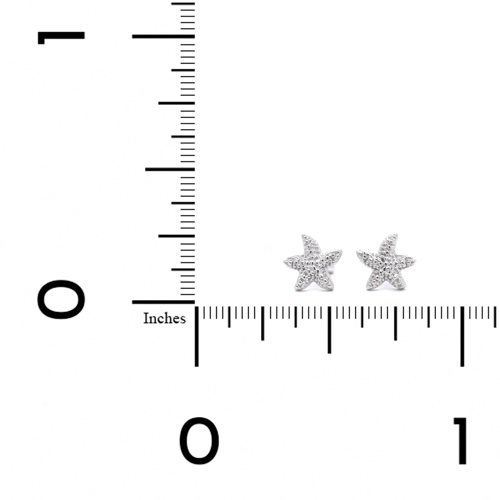 Sterling Silver 5.5mm Starfish Stud Earrings - Image 3