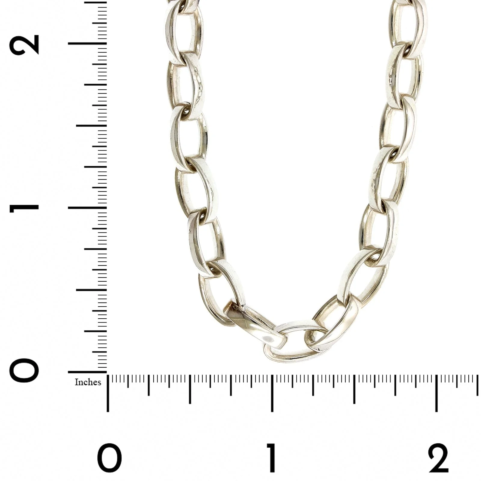 Sterling Silver Oval Link Necklace - Image 3