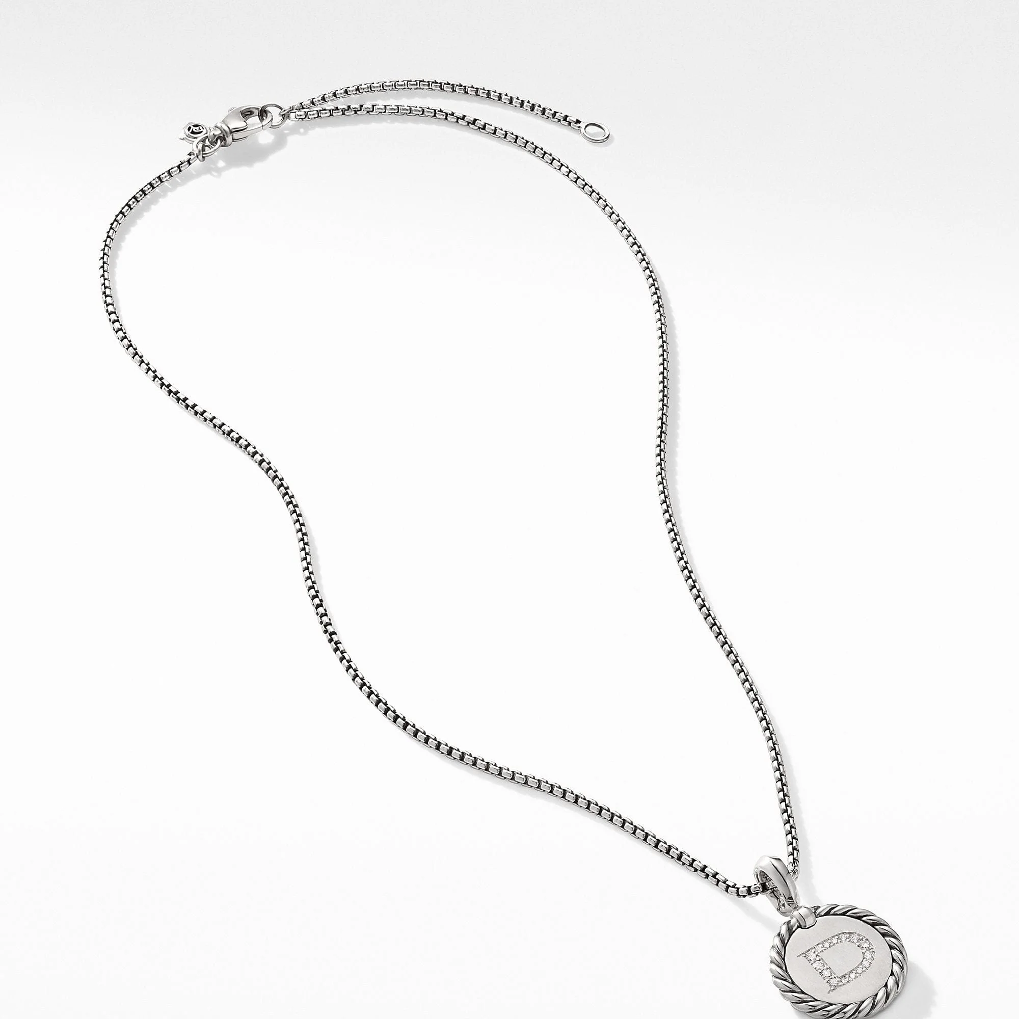 Initial Charm Necklace with Diamonds - Image 3