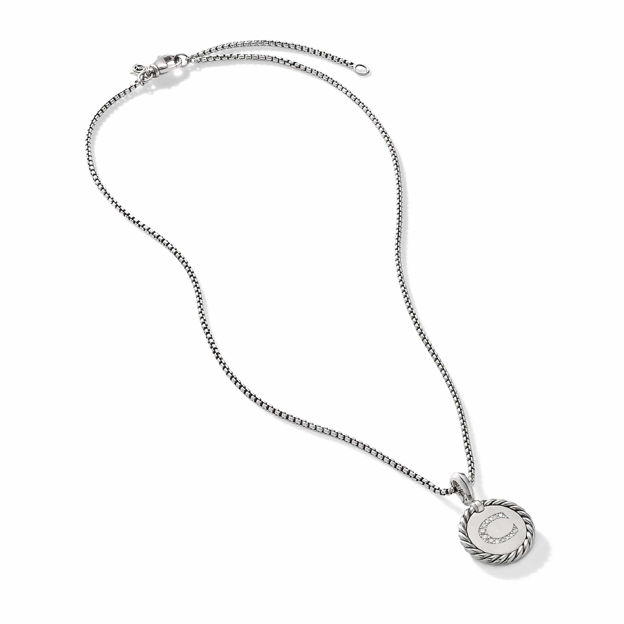 Initial Charm Necklace with Diamonds - Image 3