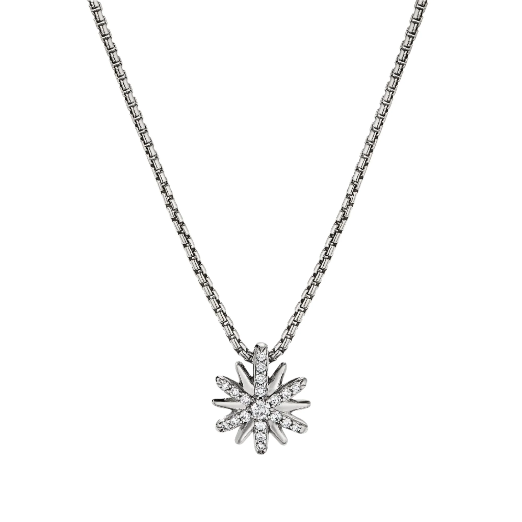 Petite Starburst Station Necklace with Diamonds