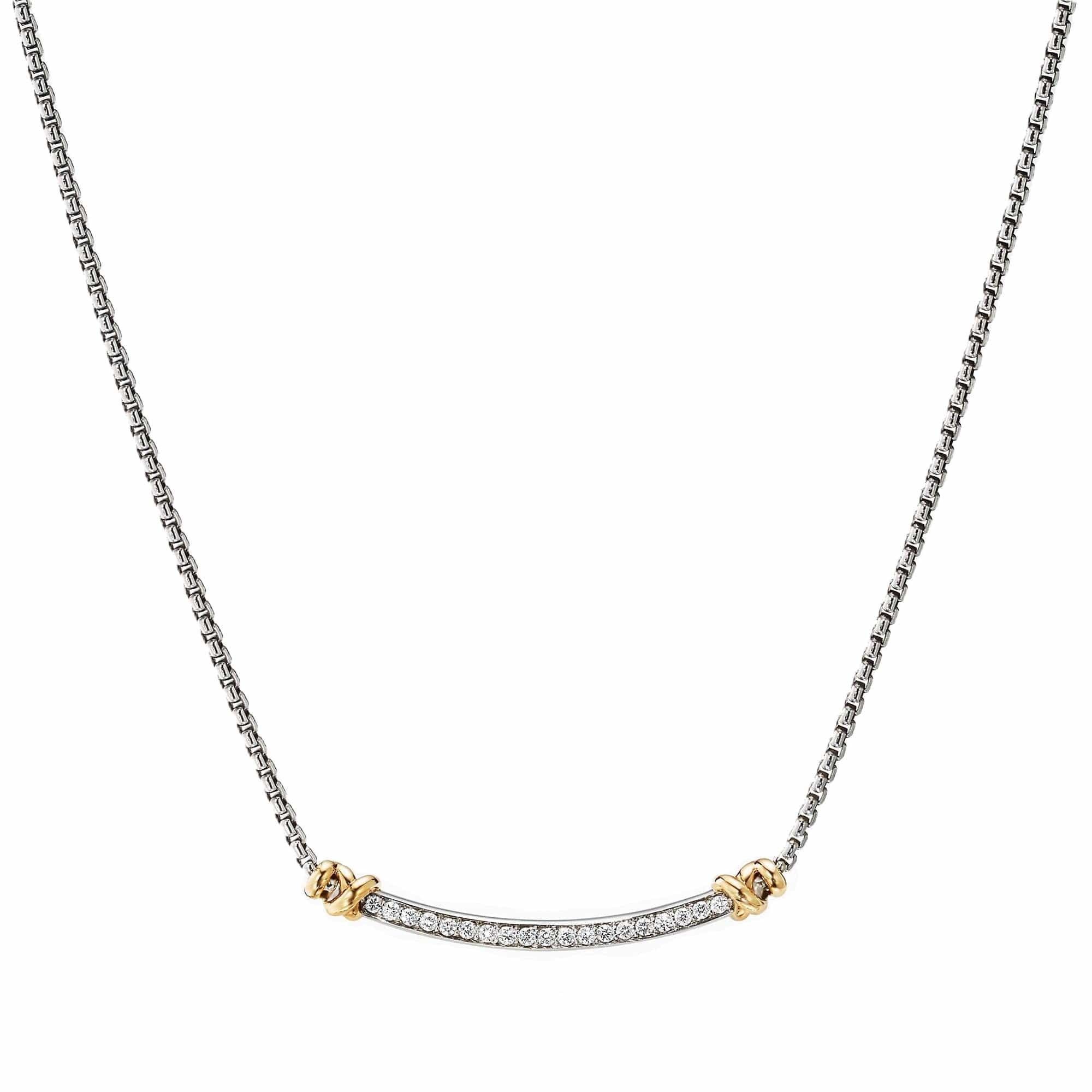 Petite Helena Station Necklace with 18K Yellow Gold and Diamonds