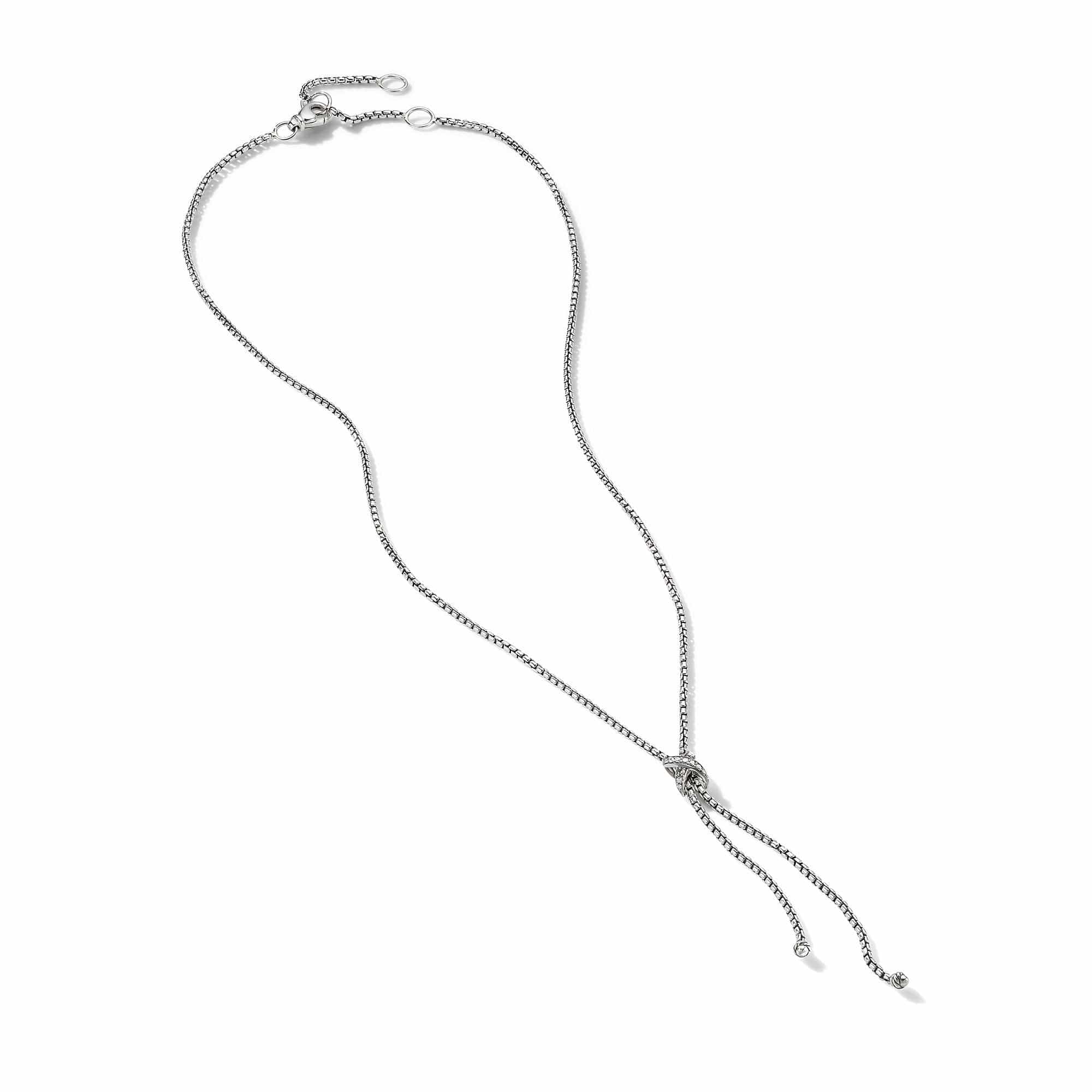Petite X Lariat Y Necklace with Pavé Diamonds - Image 2