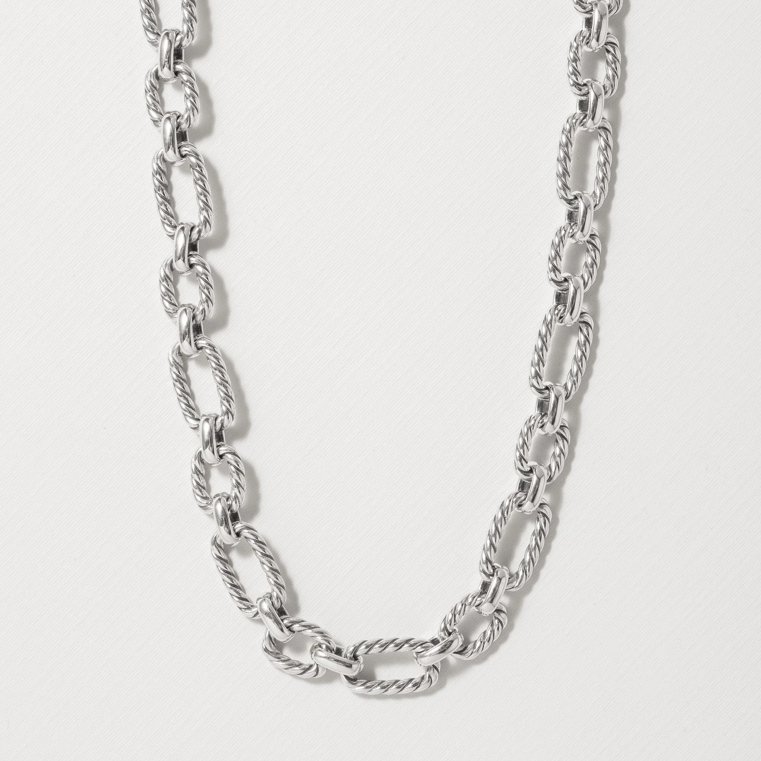 Cushion Link Necklace with Blue Sapphires
