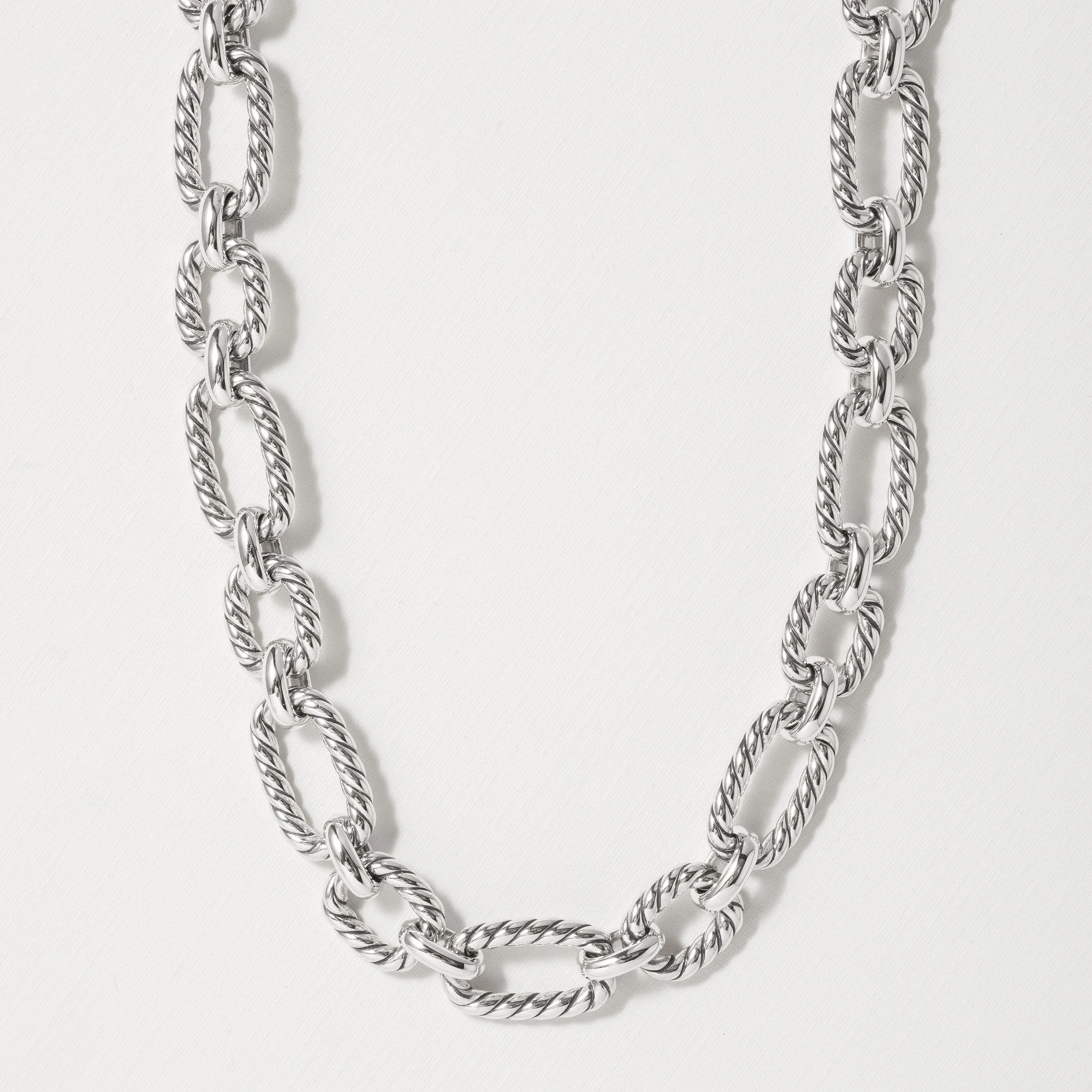 Cushion Link Necklace with Blue Sapphires