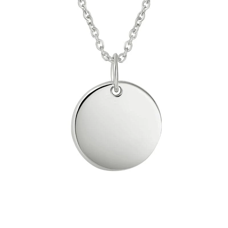 Sterling Silver Engravable Disc Pendant
