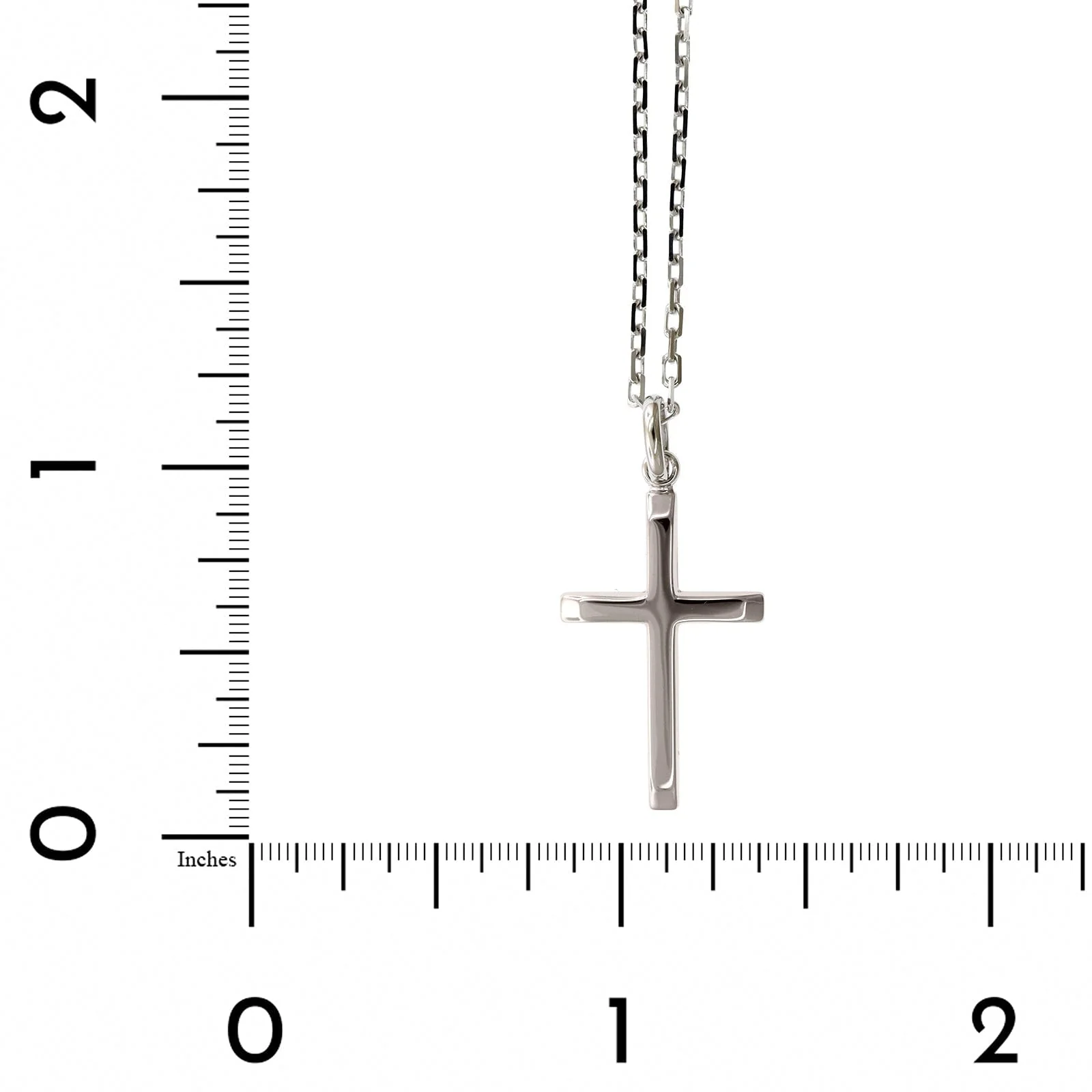 Sterling Silver Bevel Ends Cross Pendant - Image 4