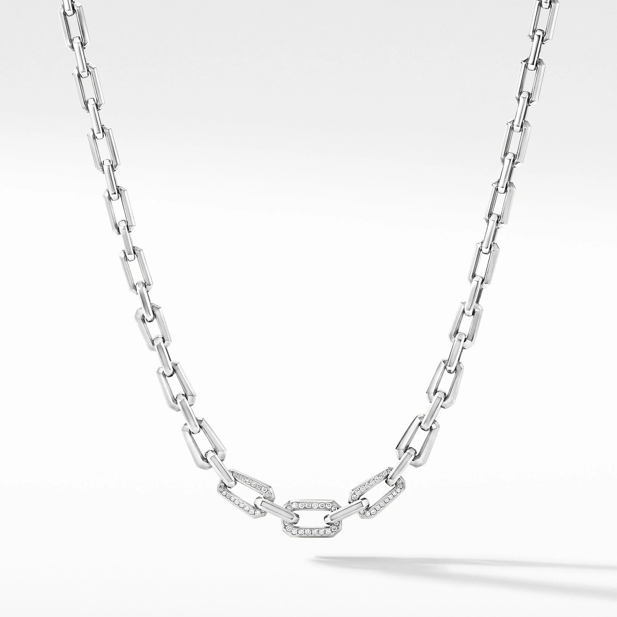 Novella Chain Necklace with Pavé Diamonds