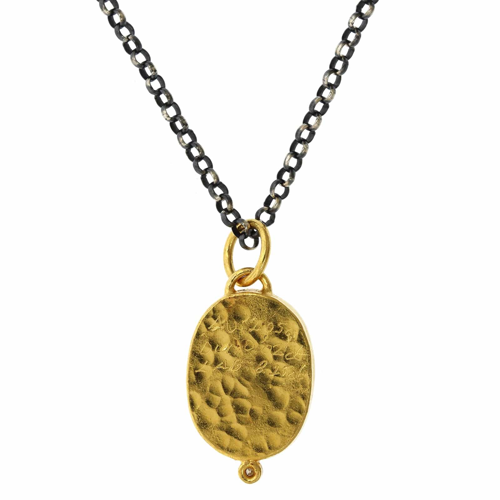 Sterling Silver and 24K Yellow Gold Feather Pendant - Image 2
