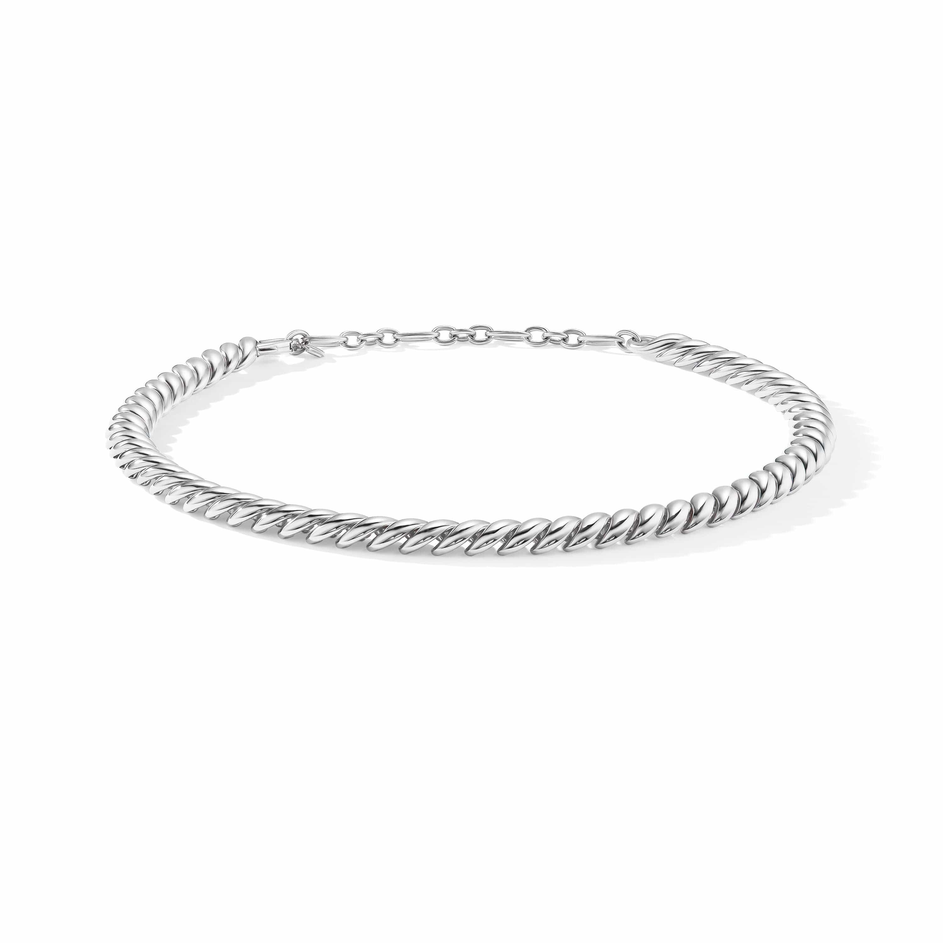 Sculpted Cable Necklace in Sterling Silver