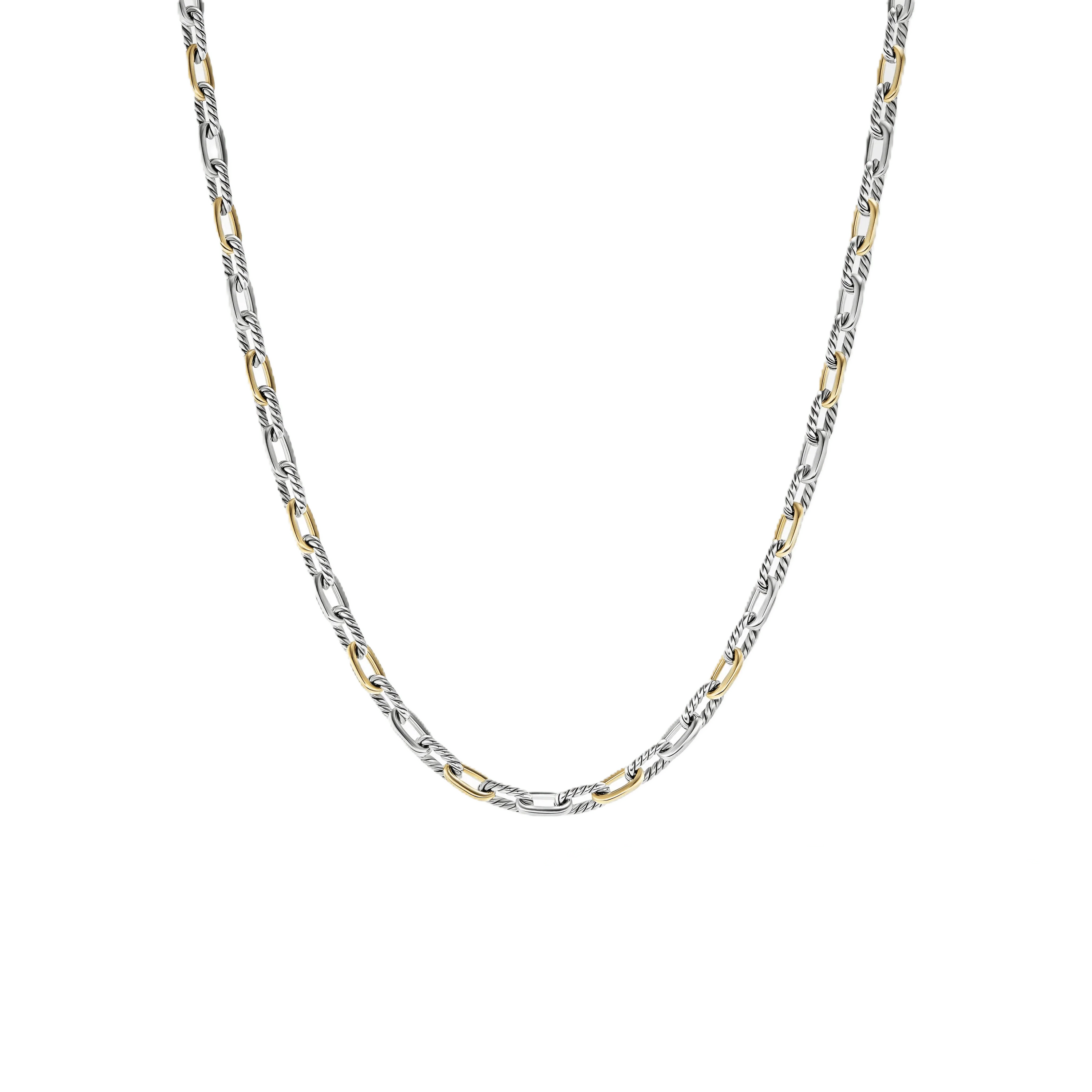 DY Madison® Chain Necklace in Sterling Silver with 18K Yellow Gold