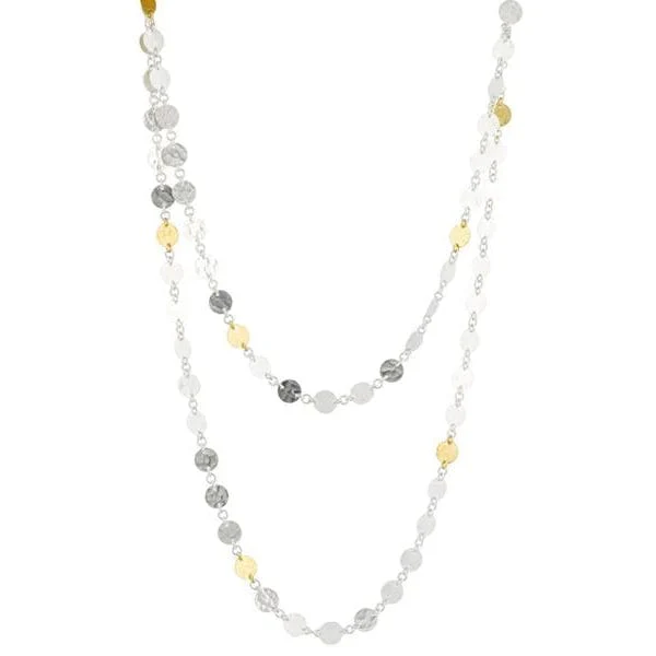 Sterling Silver and 24K Yellow Gold Willow Fringe Necklace