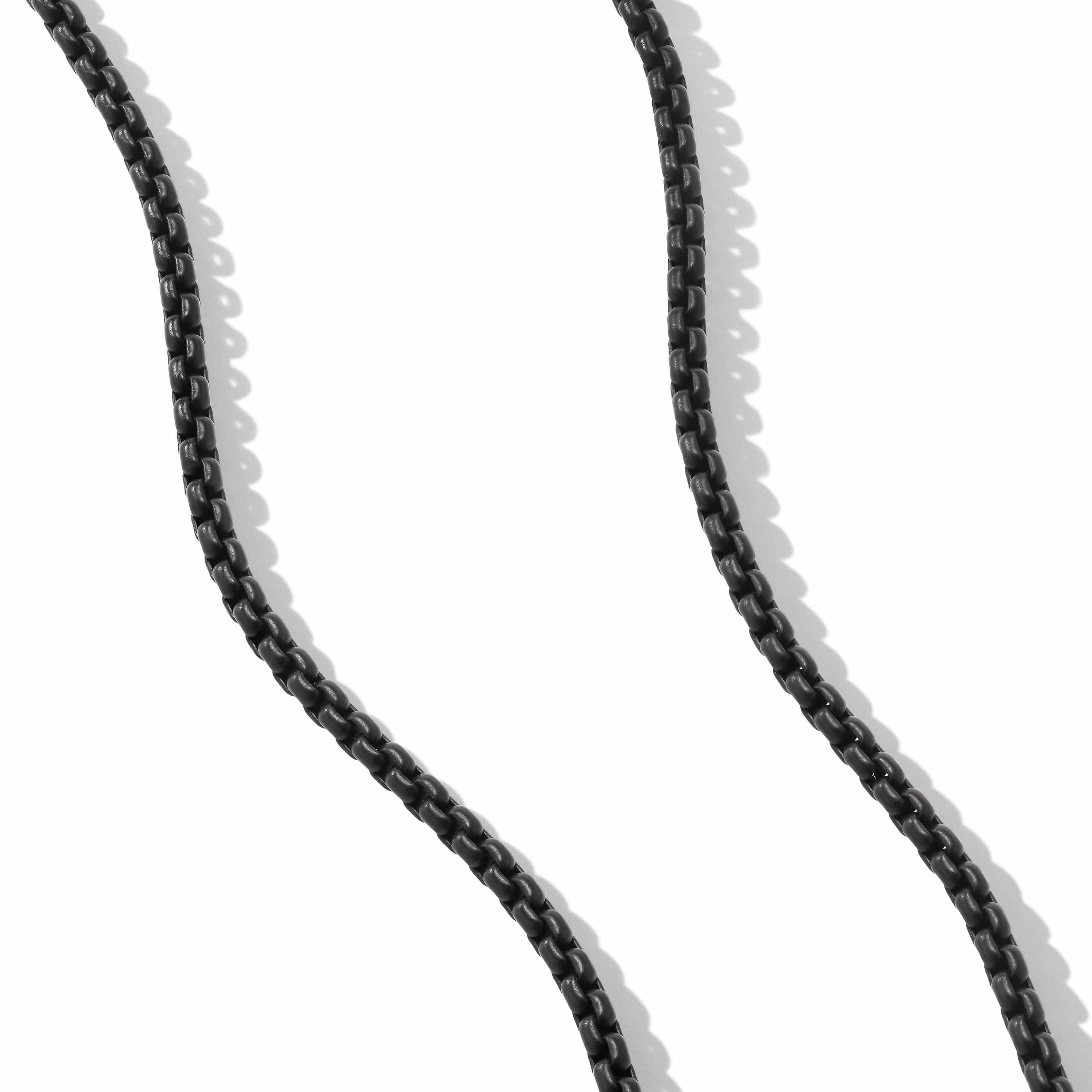 DY Bel Aire Box Chain Necklace in Black with 14K Yellow Gold Accent - Image 3