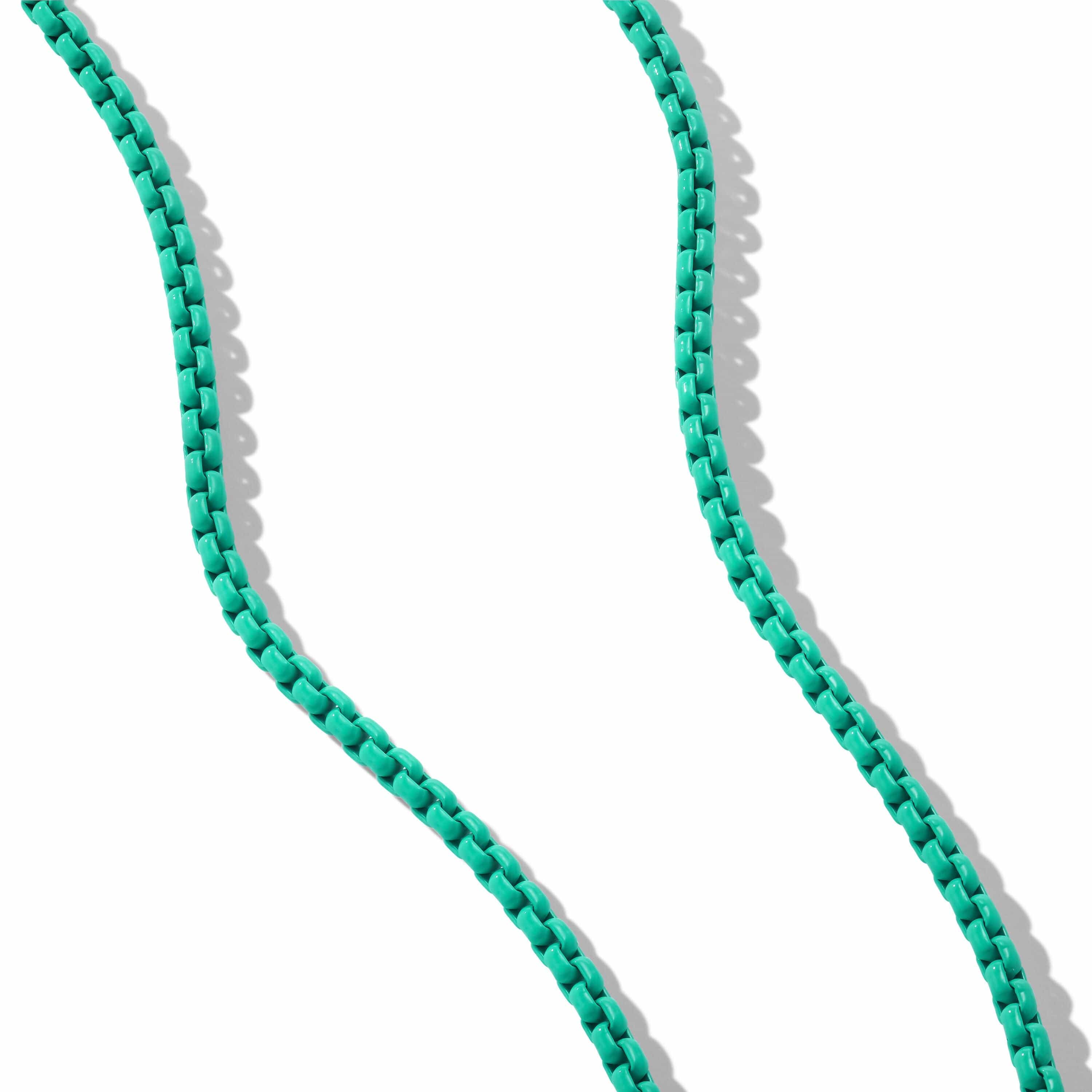 DY Bel Aire Box Chain Necklace in Turquoise with 14K Yellow Gold Accent - Image 3