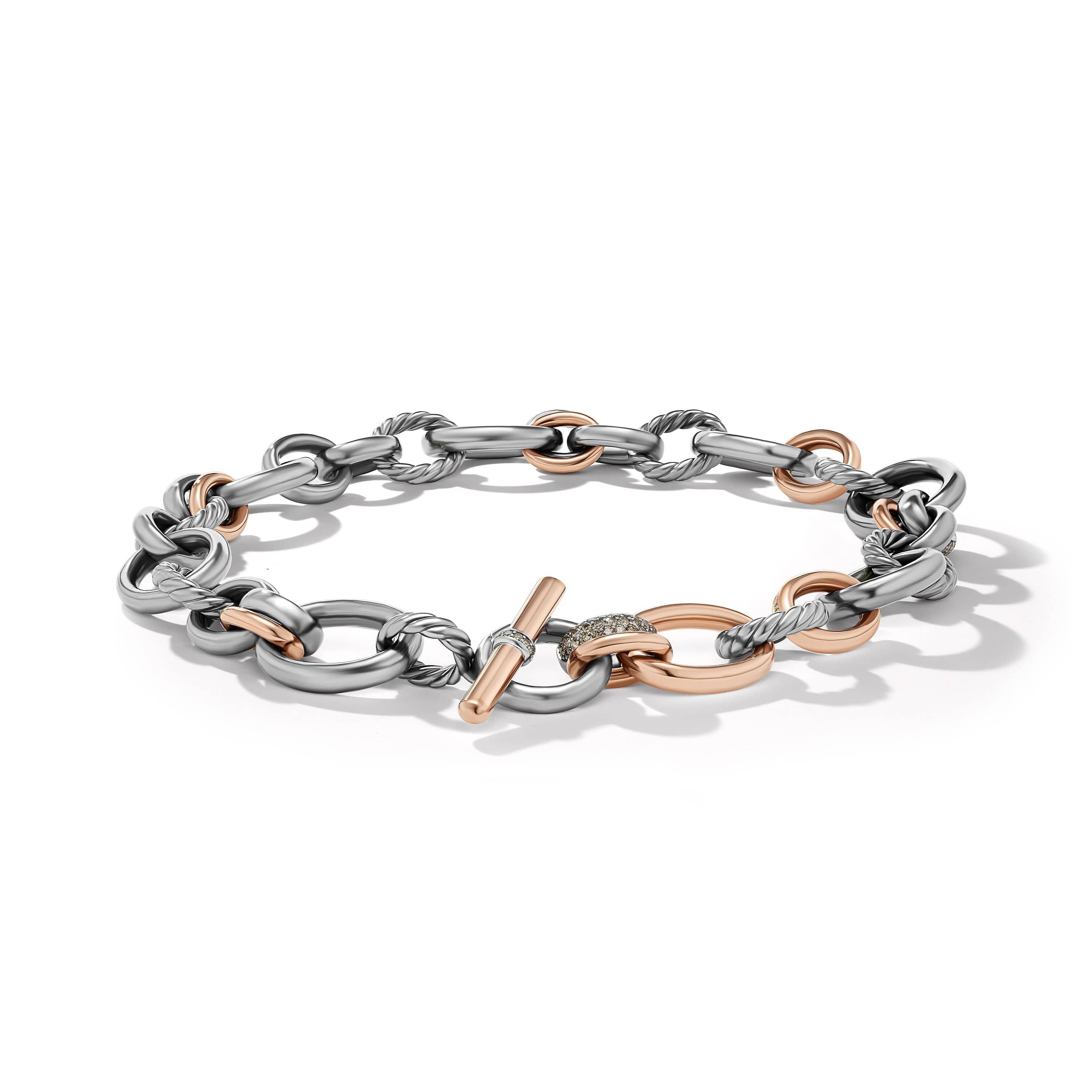 DY Mercer™ Melange Necklace in Sterling Silver with 18K Rose Gold and Pavé Diamonds - Image 2