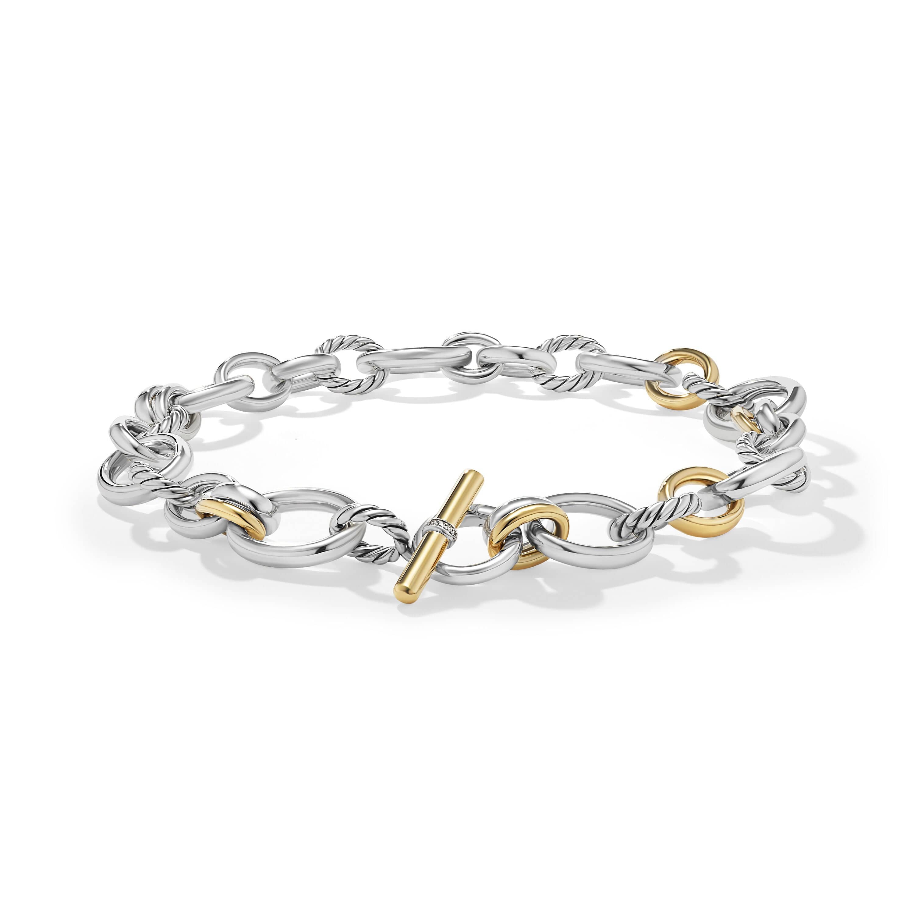 DY Mercer™ Necklace in Sterling Silver with 18K Yellow Gold and Pavé Diamonds - Image 2