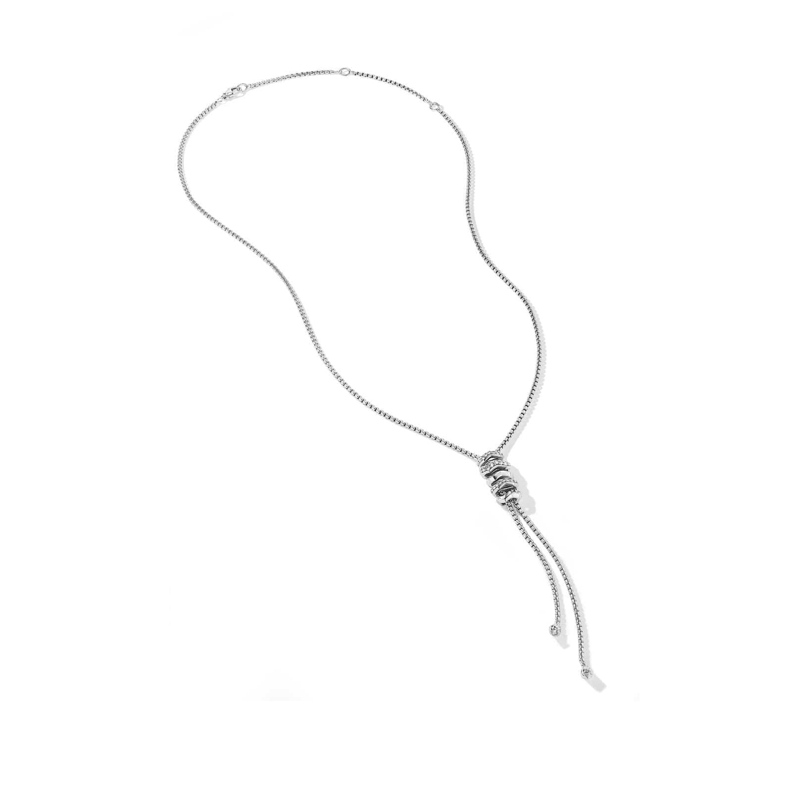 Zig Zag Stax™ Y Necklace in Sterling Silver with Diamonds - Image 2