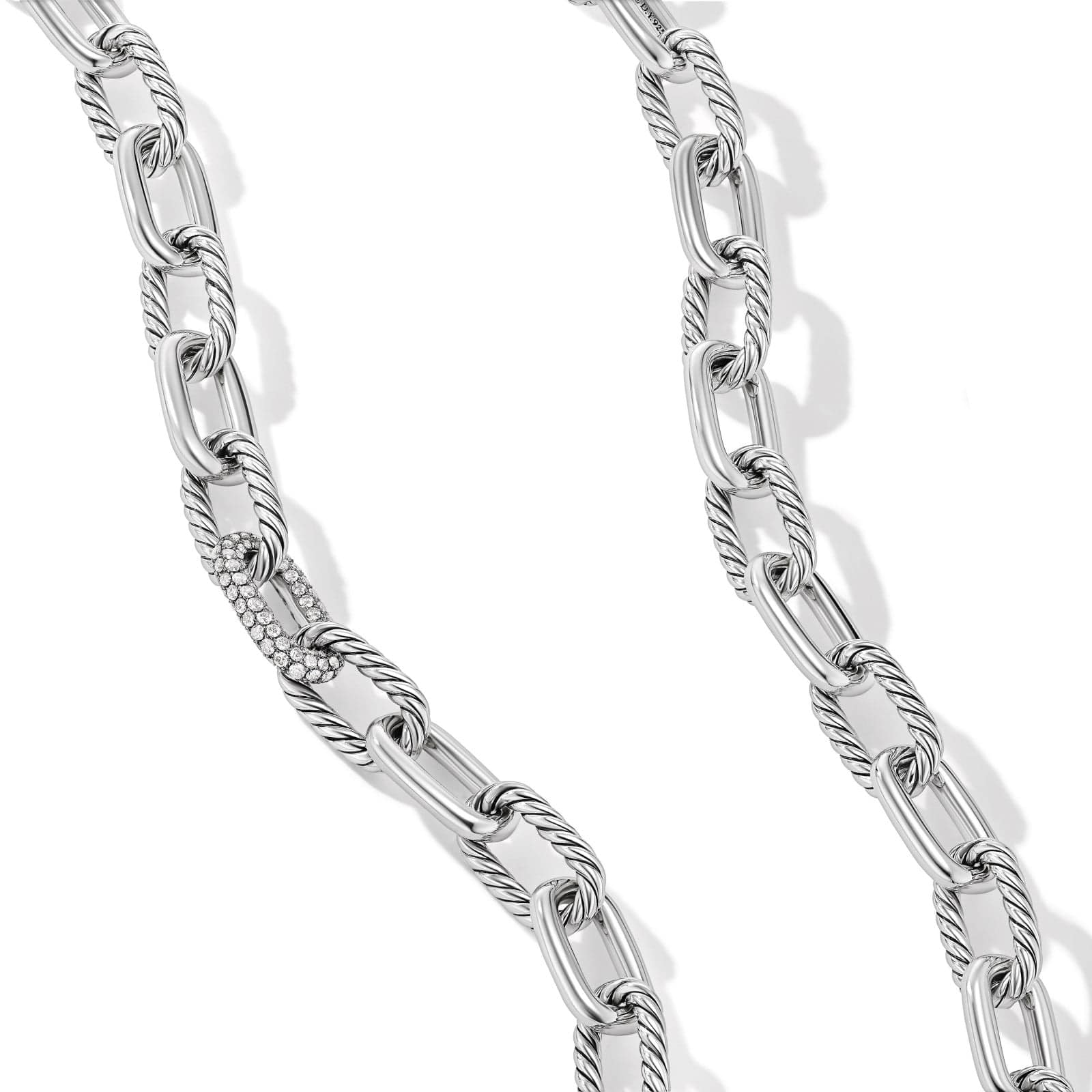 DY Madison® Chain Necklace in Sterling Silver with Diamonds, 11mm - Image 2
