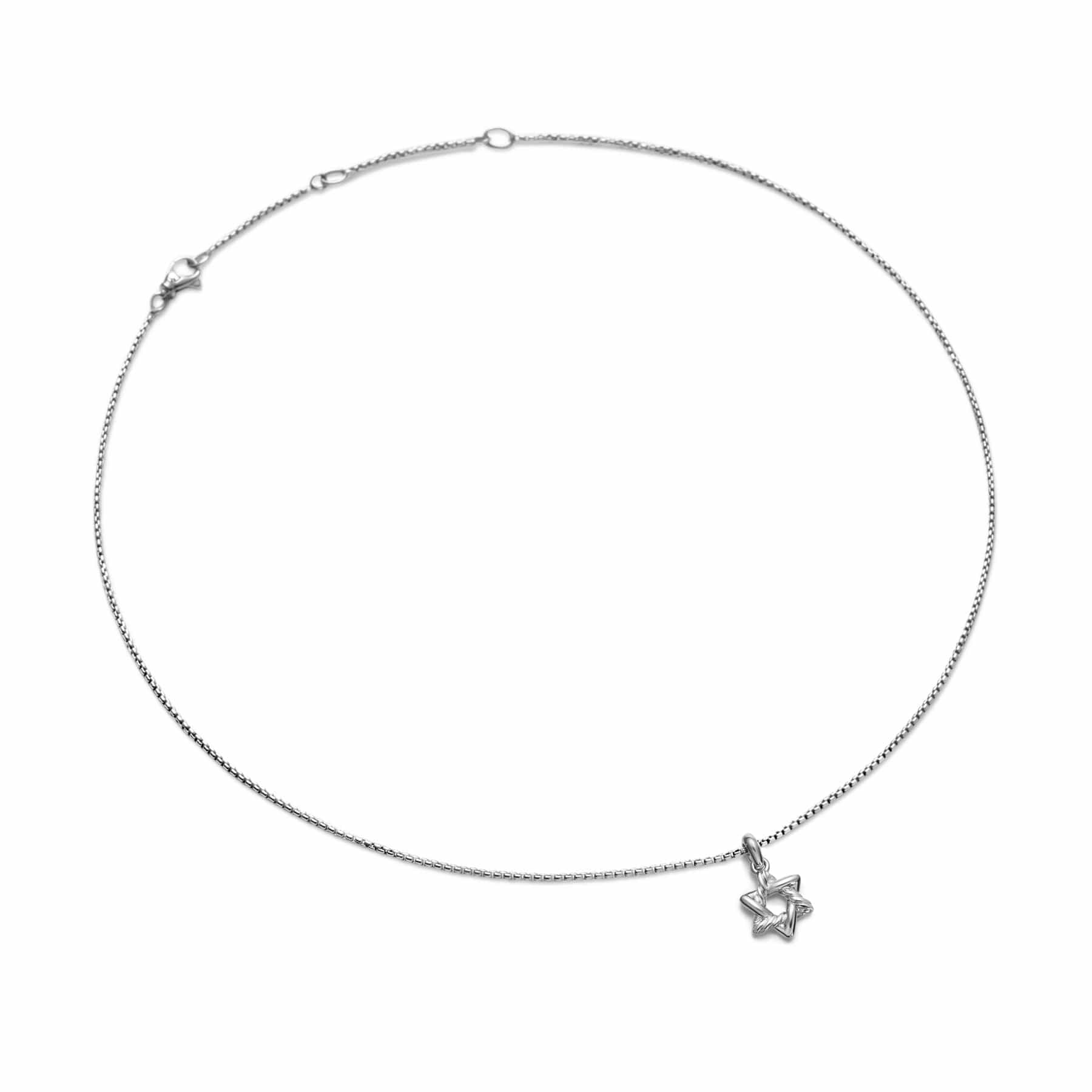 Star of David Pendant Necklace Sterling Silver, 12.3mm - Image 2