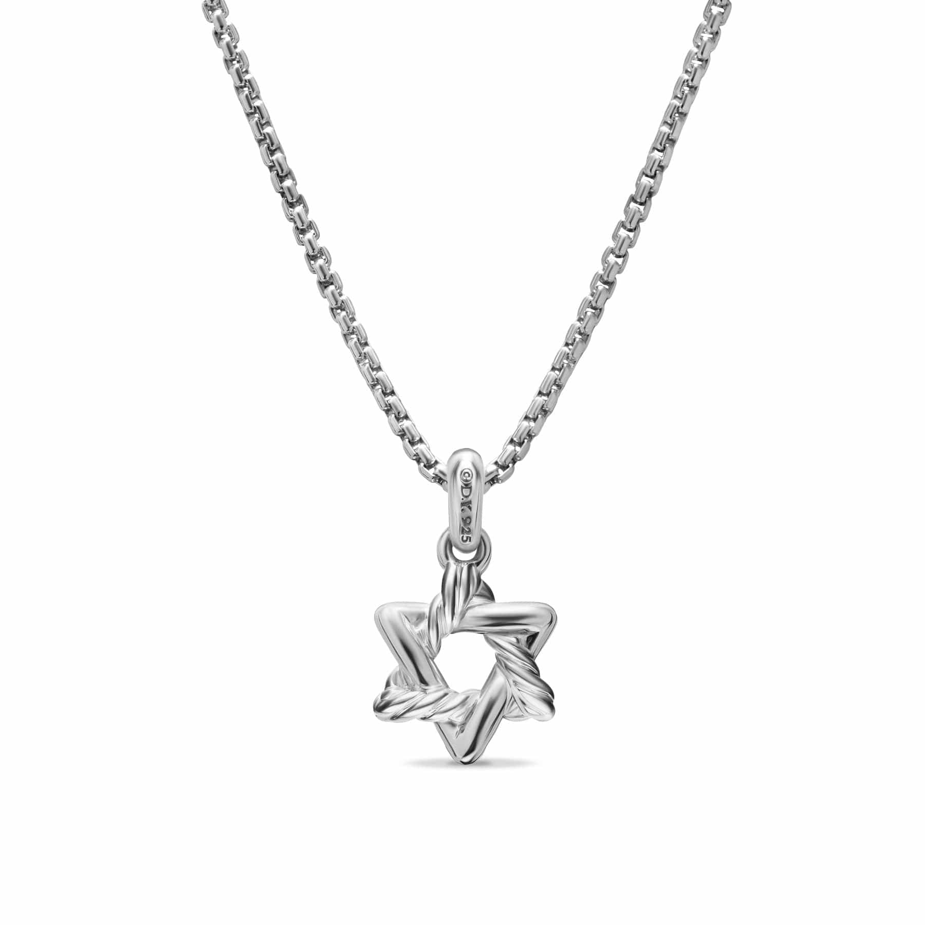 Star of David Pendant Necklace Sterling Silver, 12.3mm - Image 3