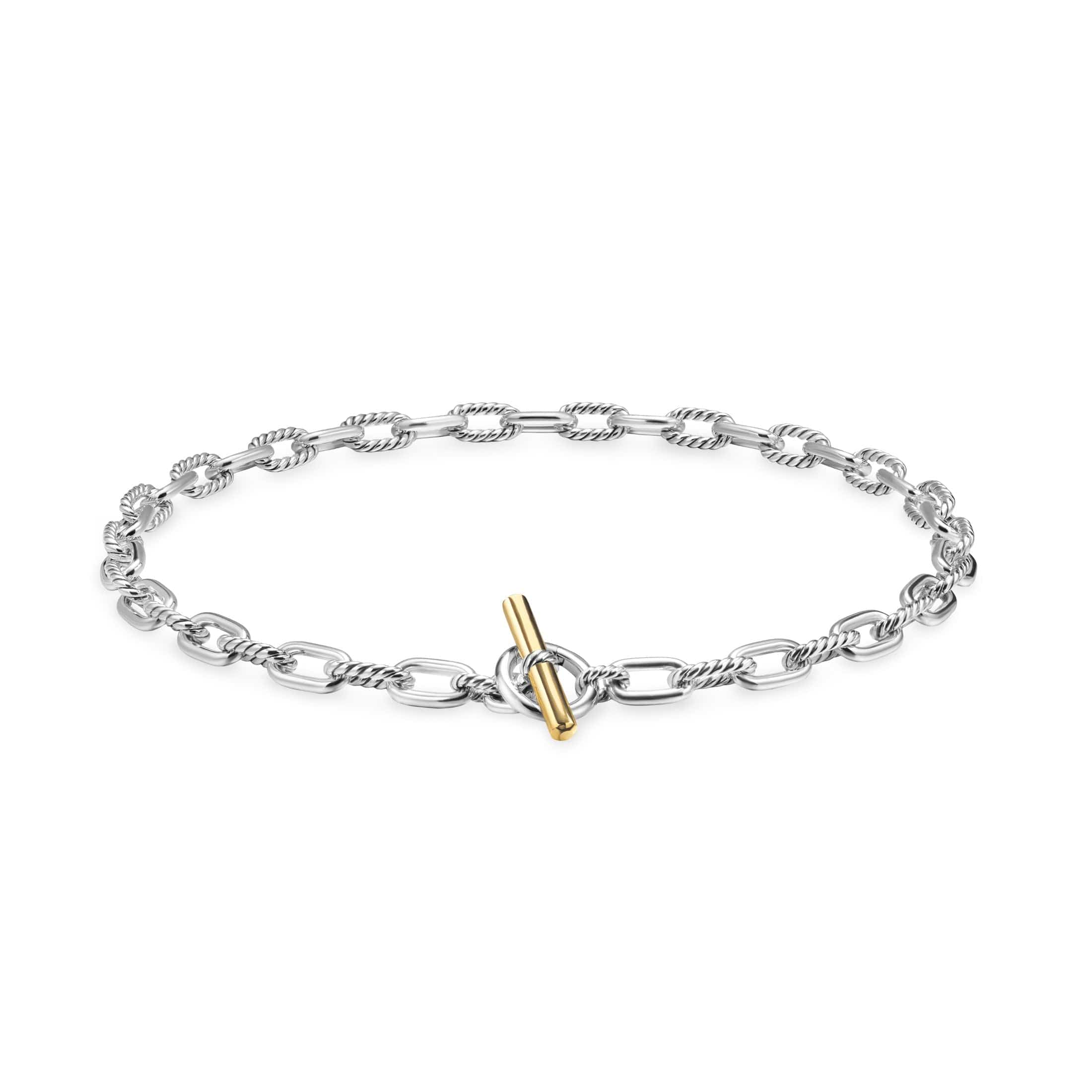DY Madison® Toggle Chain Necklace Sterling Silver with 18K Yellow Gold, 8.5mm - Image 2