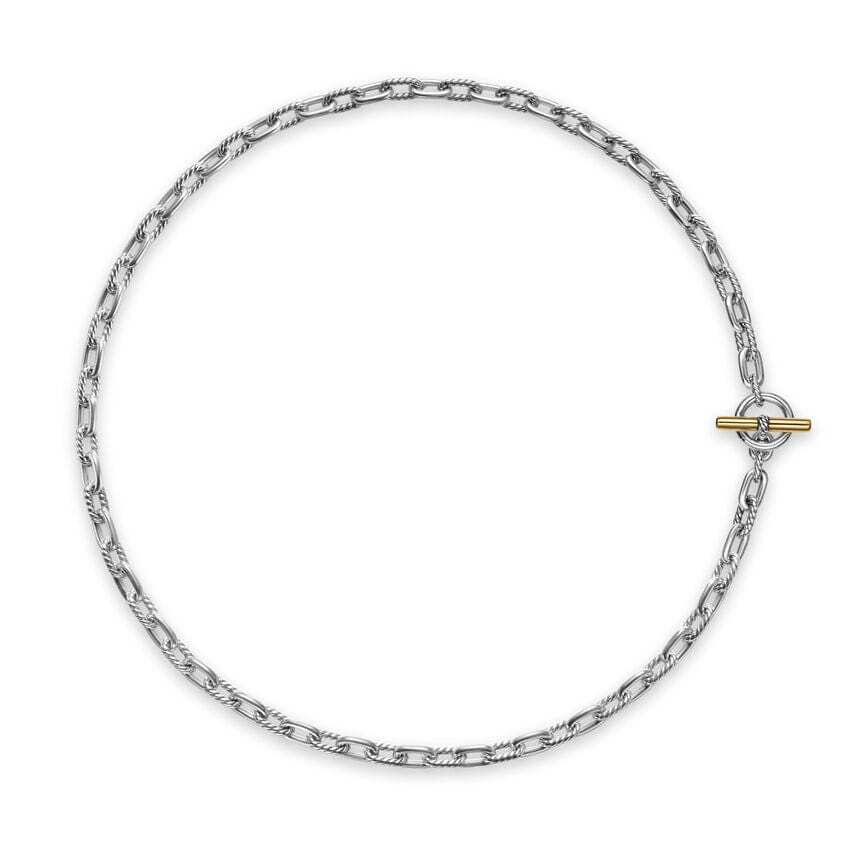 DY Madison® Toggle Chain Necklace Sterling Silver with 18K Yellow Gold, 5.5mm - Image 2