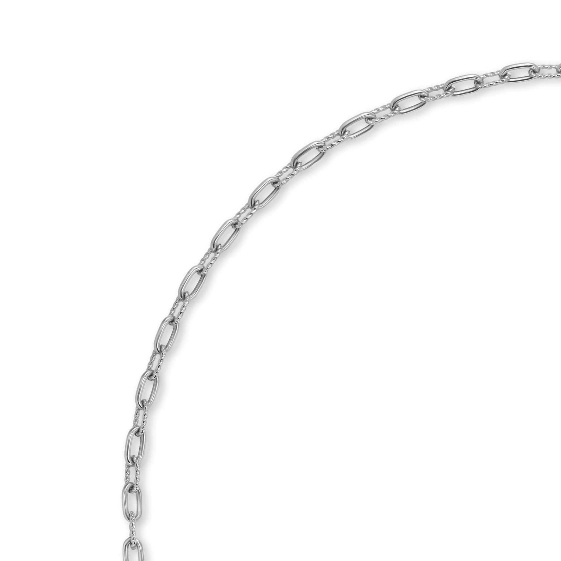 DY Madison® Pavé Toggle Chain Necklace Sterling Silver with Diamonds, 3mm - Image 3