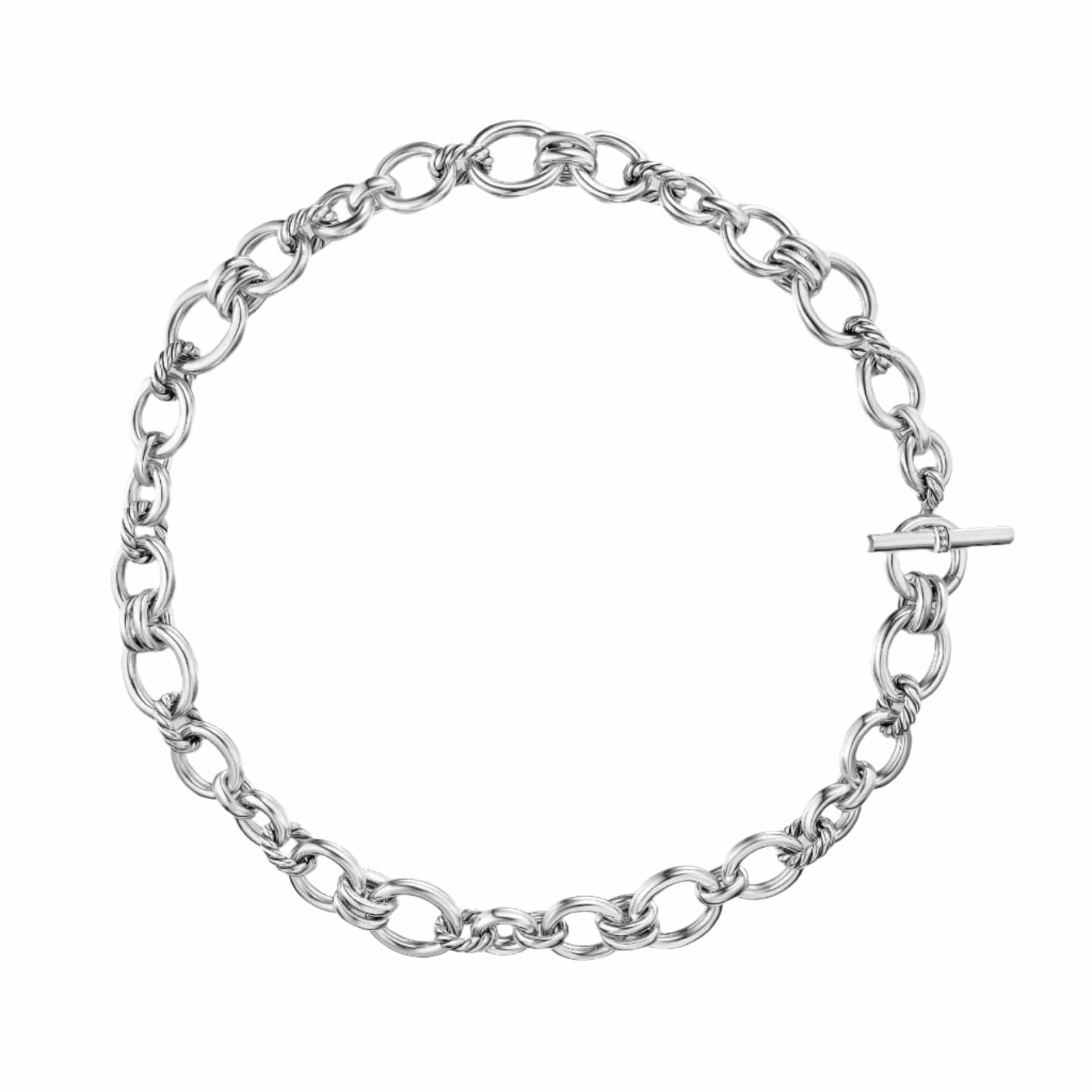DY Mercer® Chain Necklace Sterling Silver with Diamonds, 8mm