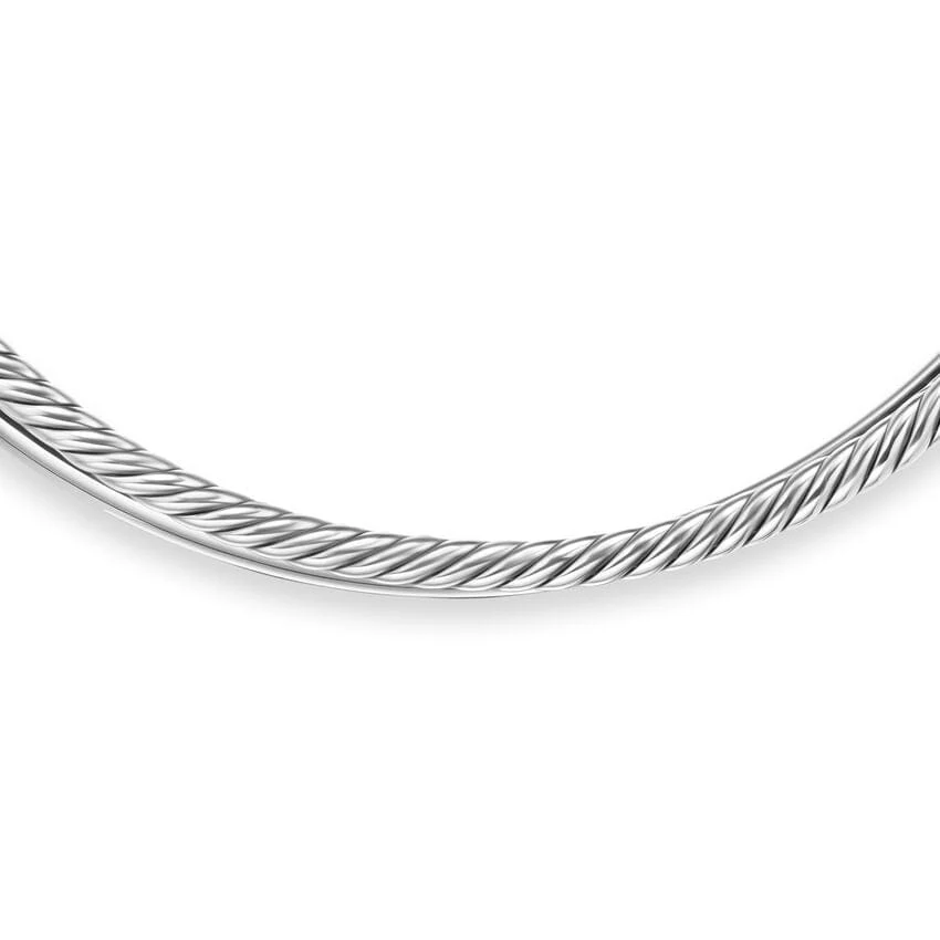 Bold Crossover Collar Necklace Sterling Silver, 10mm - Image 2
