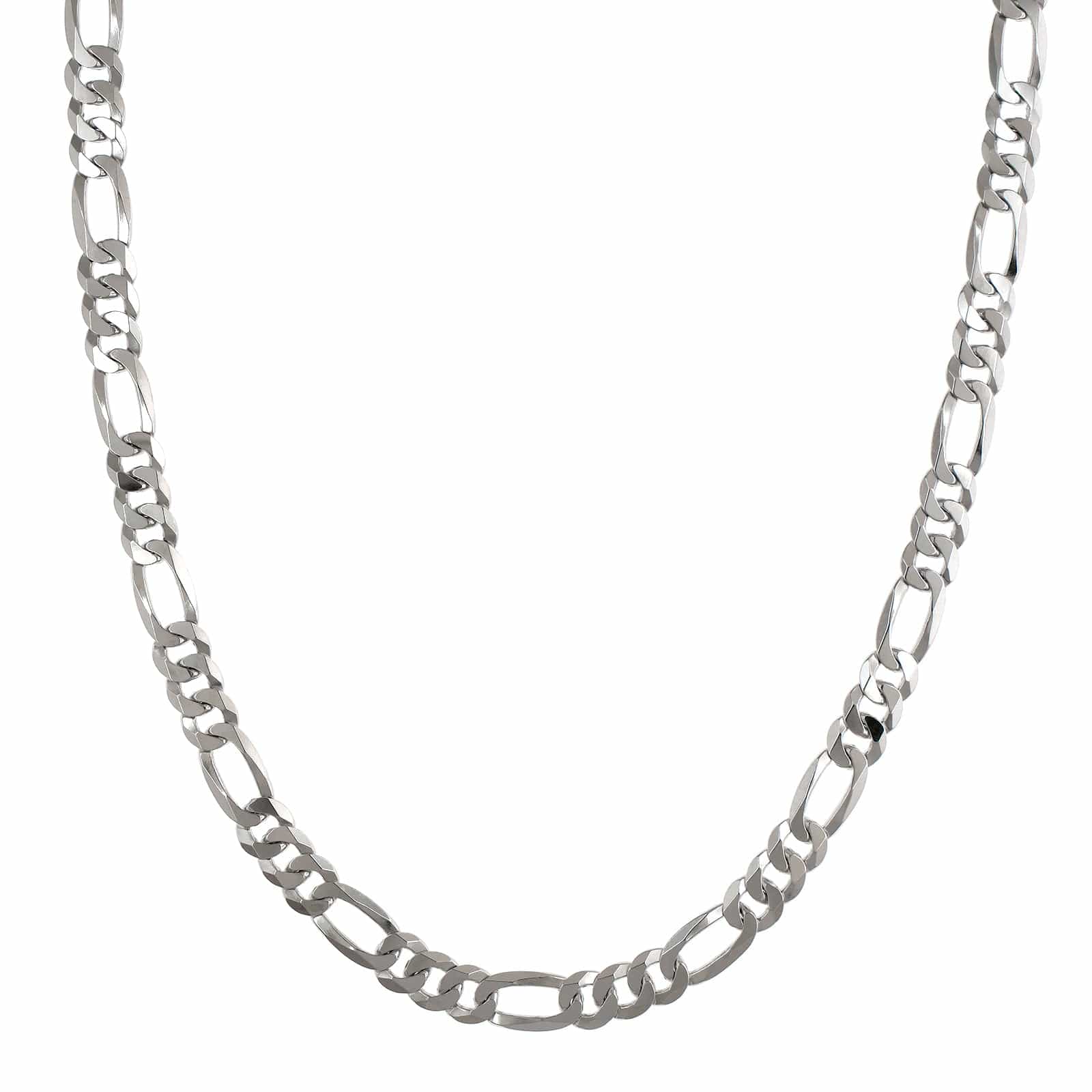 Sterling Silver 22" Figaro Chain Link Necklace