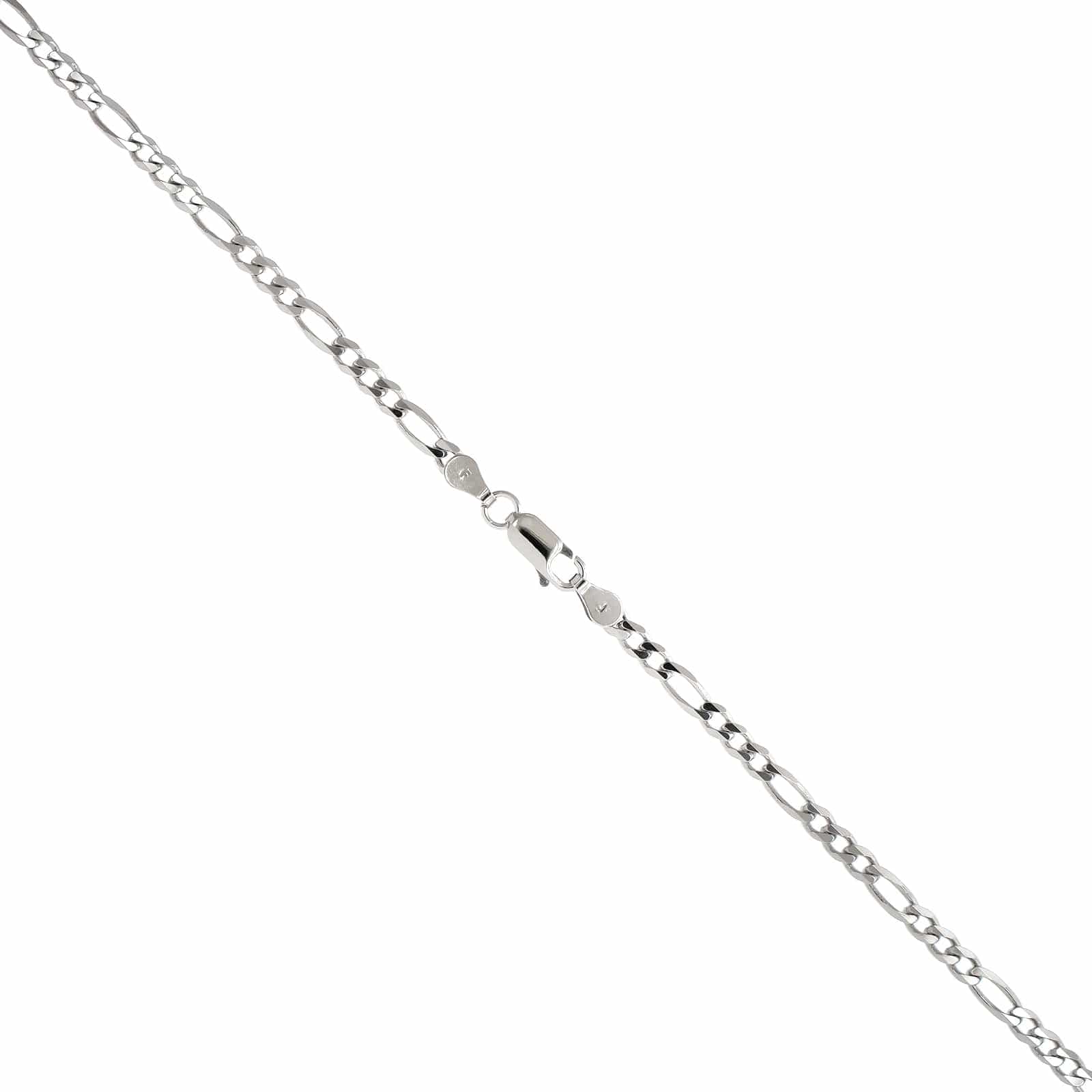 Sterling Silver 16" Figaro Chain Link Necklace - Image 2