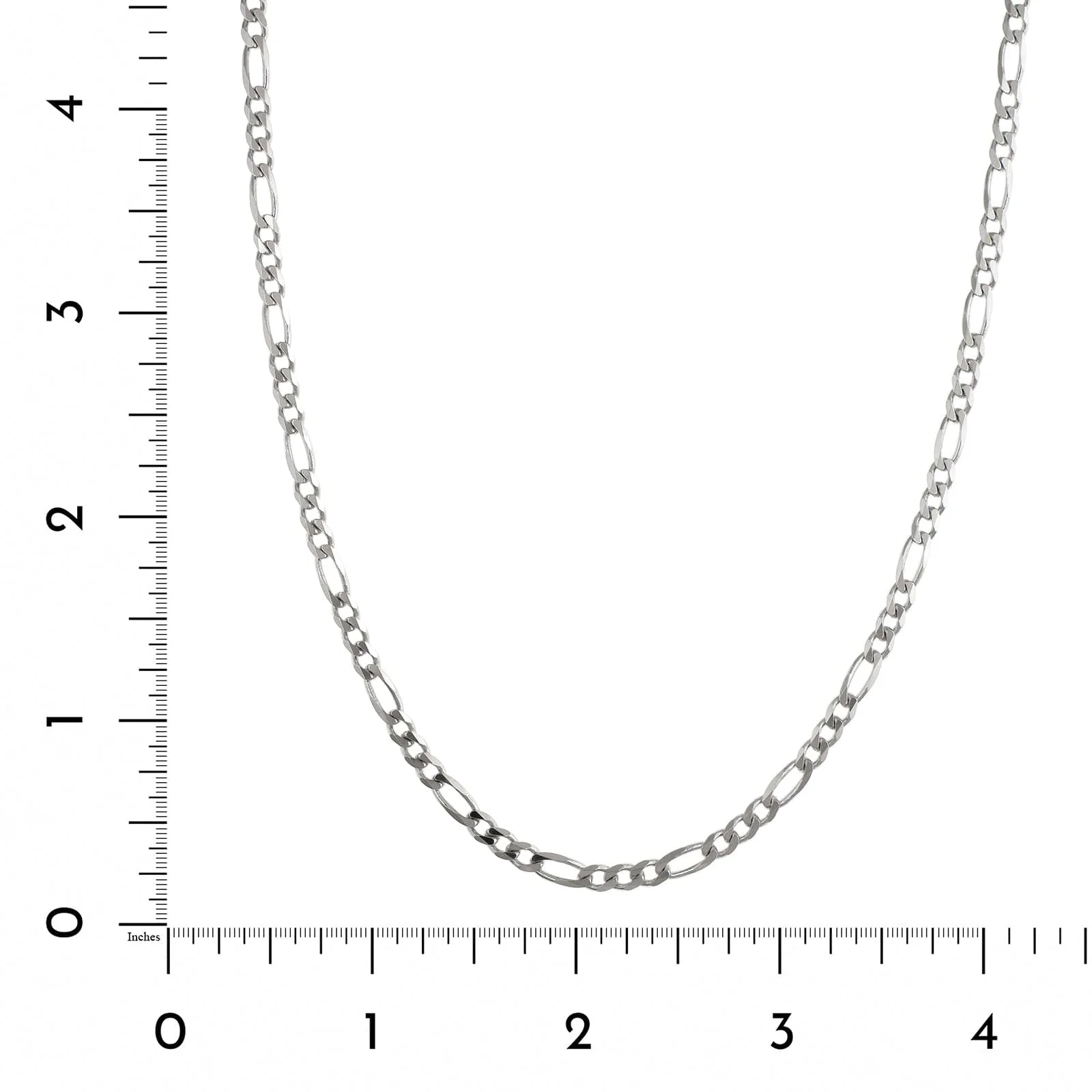 Sterling Silver 16" Figaro Chain Link Necklace - Image 3