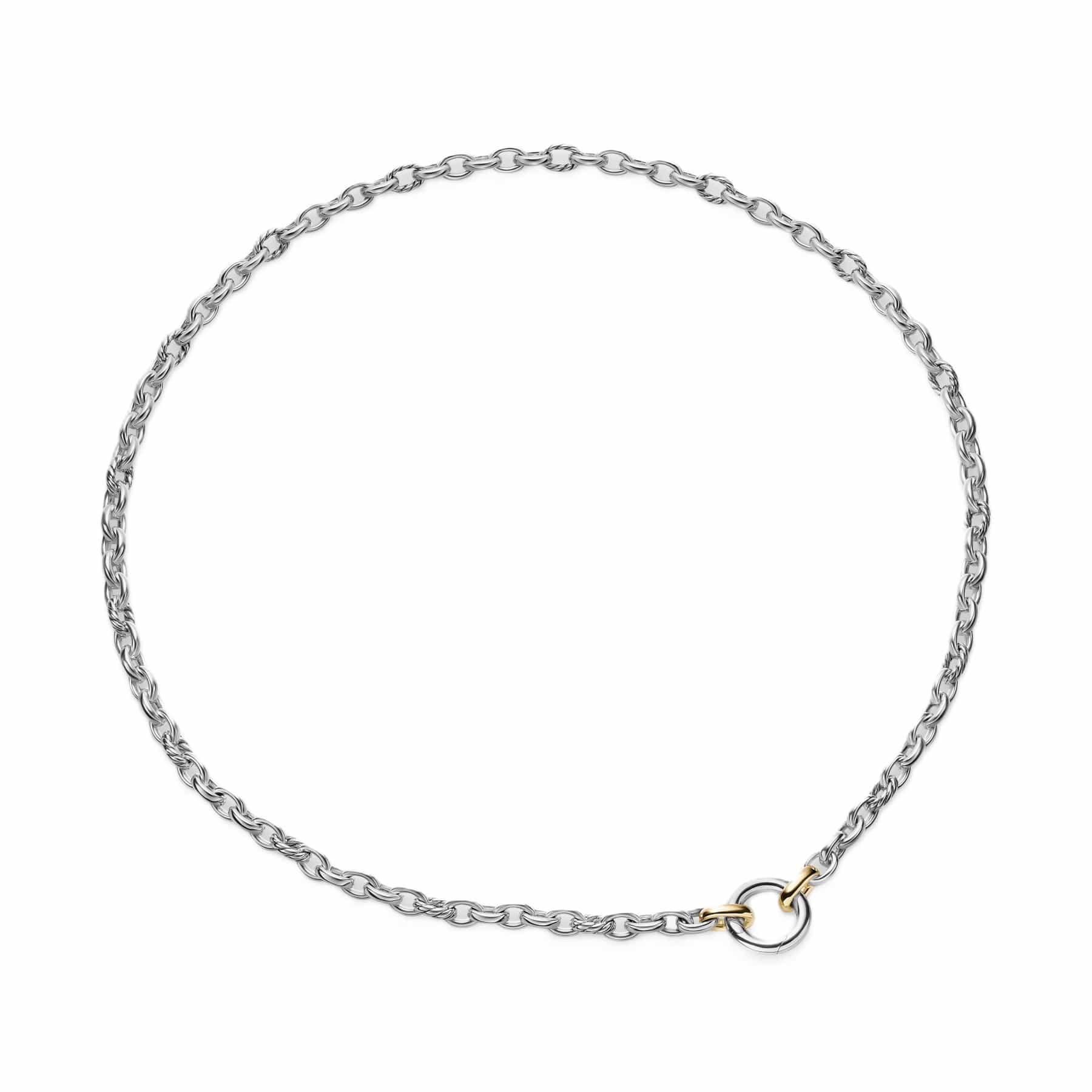 DY Mercer® Petite Chain Necklace Sterling Silver with 18K Yellow Gold, 4.5mm - Image 2