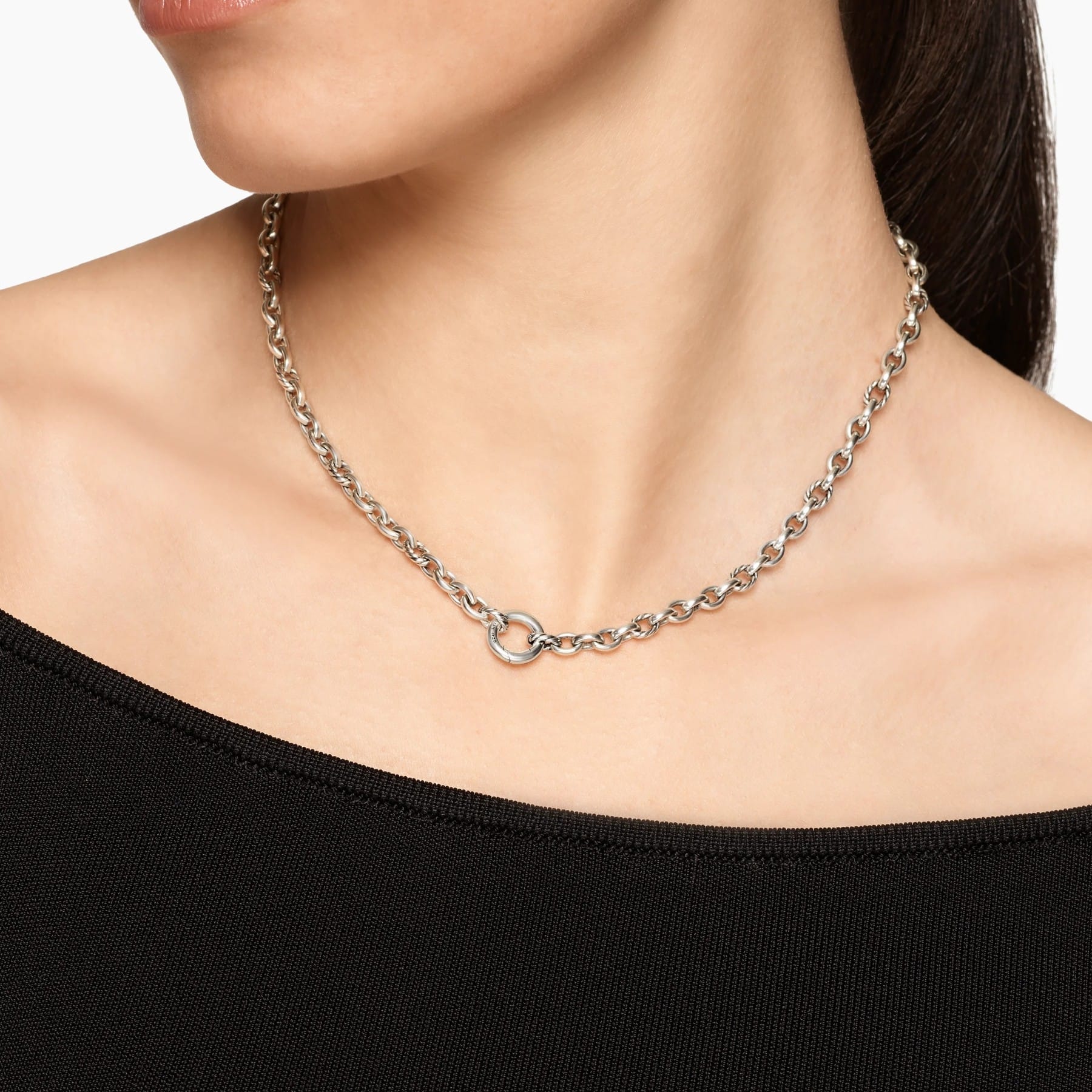 DY Mercer® Petite Chain Necklace Sterling Silver, 4.5mm - Image 4