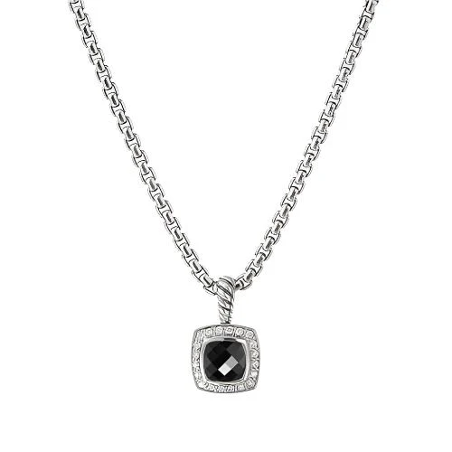 Pendant Necklace with Black Onyx and Diamonds