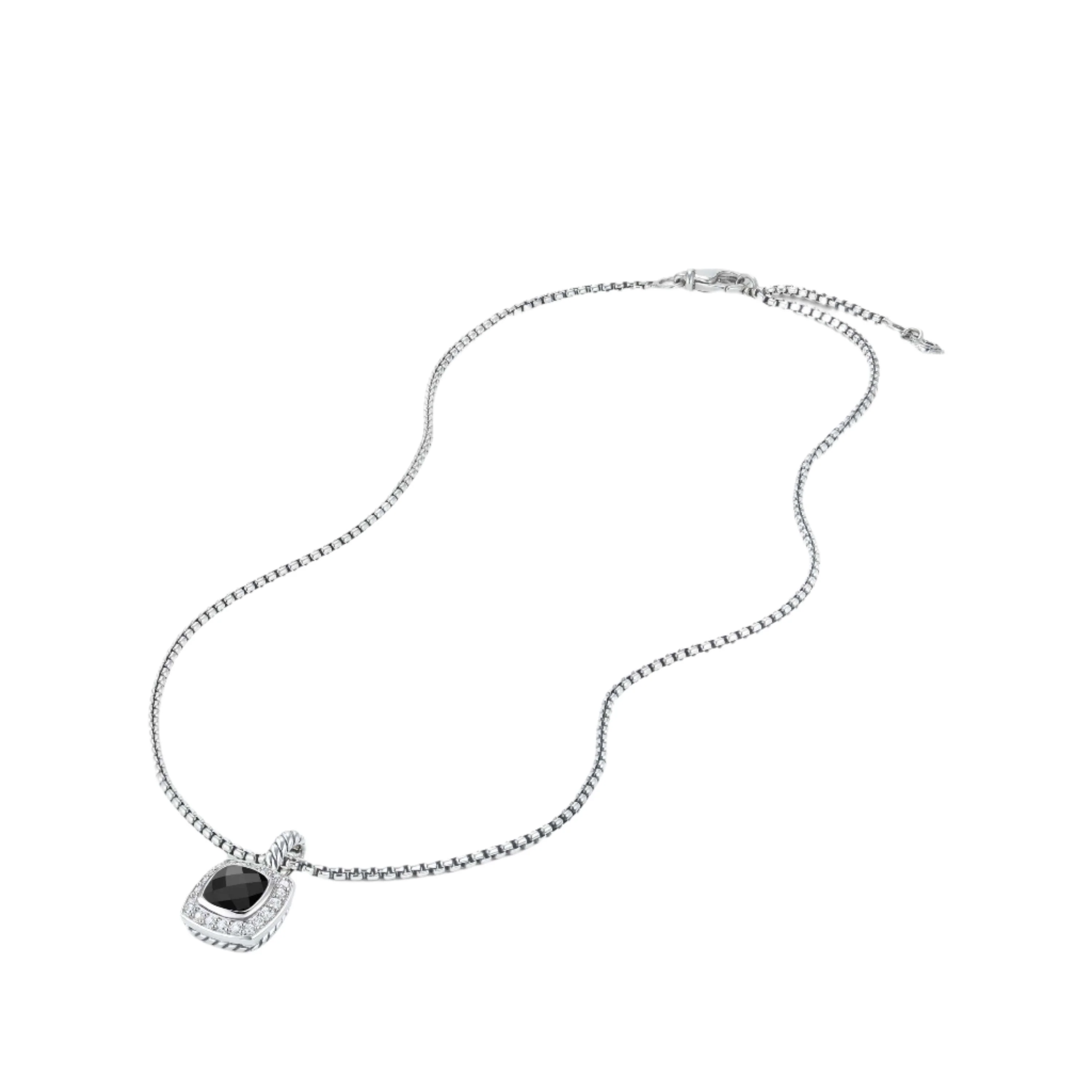 Pendant Necklace with Black Onyx and Diamonds - Image 4
