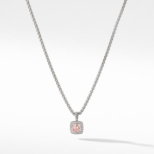 Pendant Necklace with Morganite and Diamonds