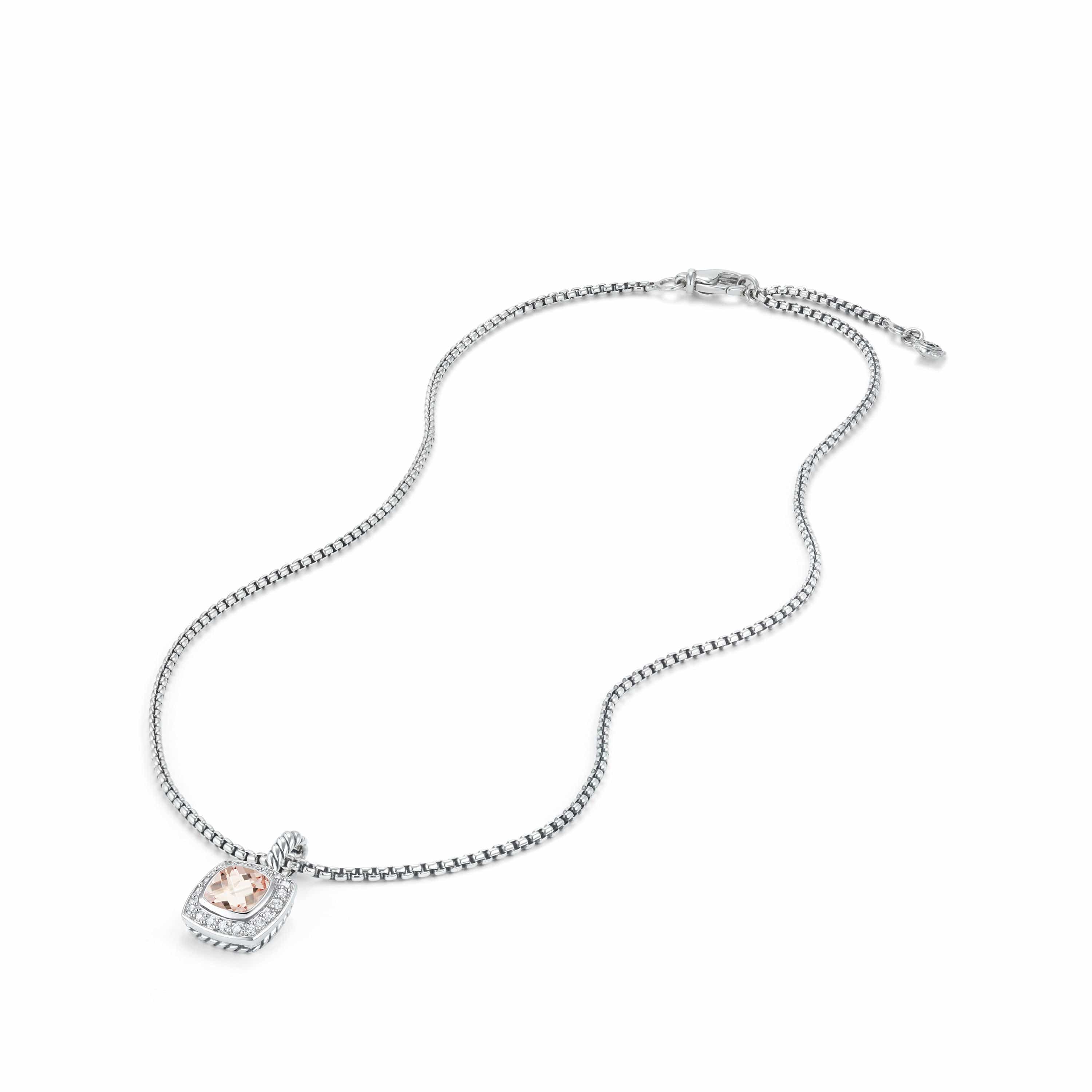 Pendant Necklace with Morganite and Diamonds - Image 4