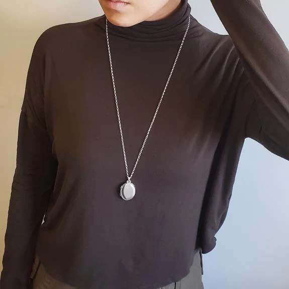 Sterling Silver Oval Locket Necklace - Image 2