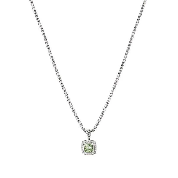 Pendant Necklace with Prasiolite and Diamonds