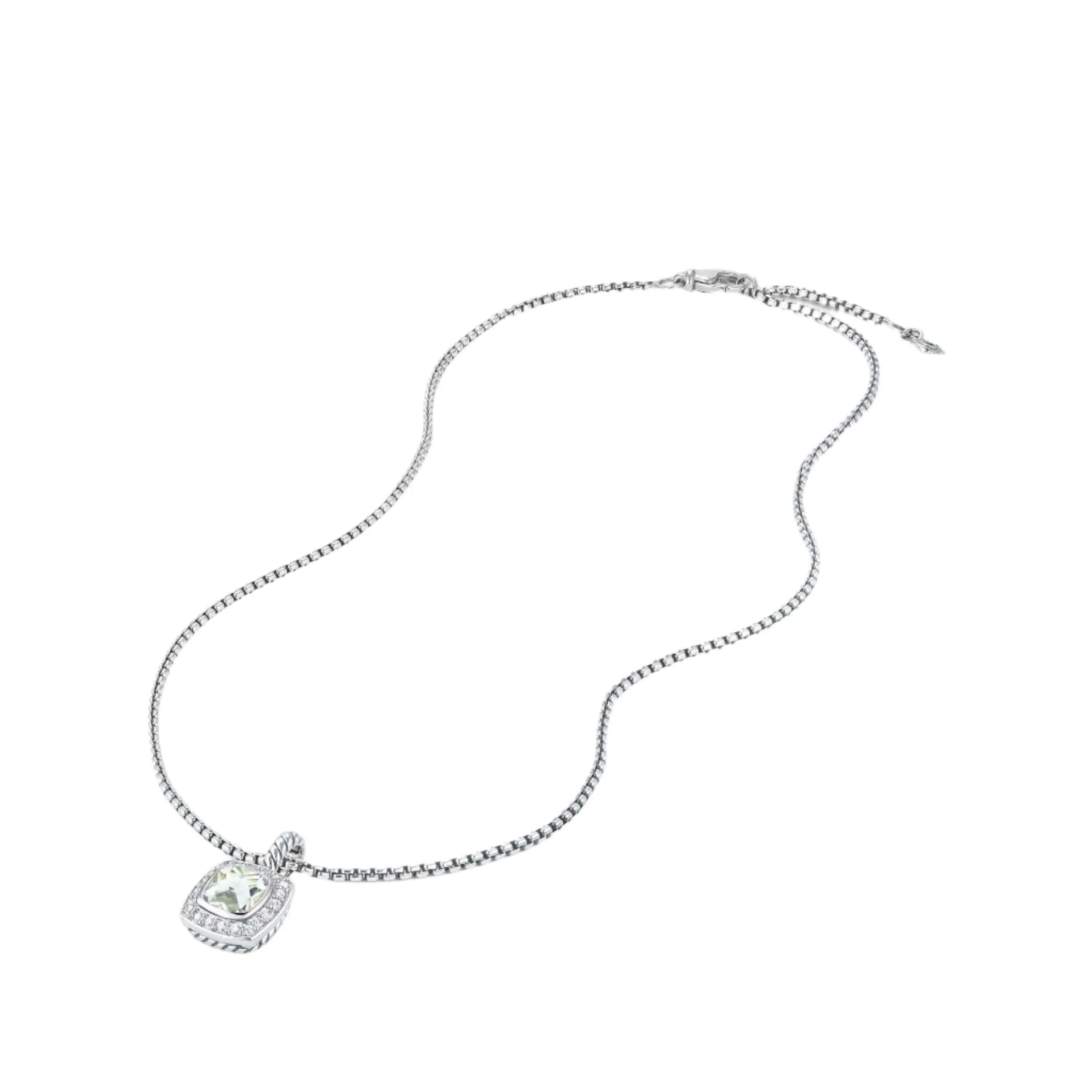 Pendant Necklace with Prasiolite and Diamonds - Image 4