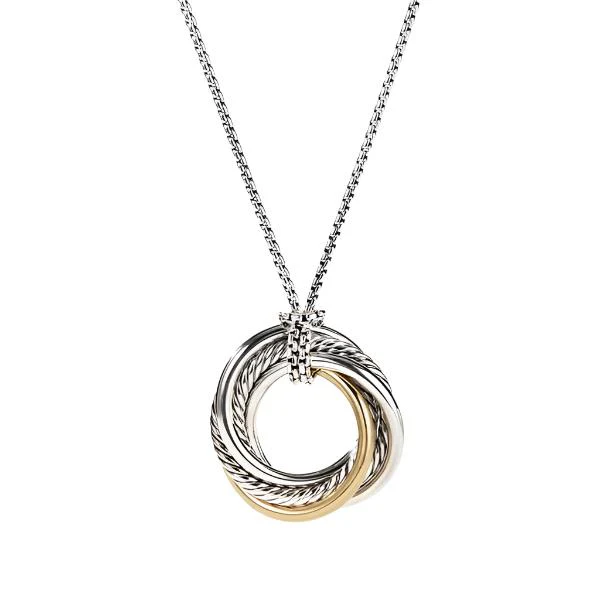 Crossover Small Pendant Necklace with Gold