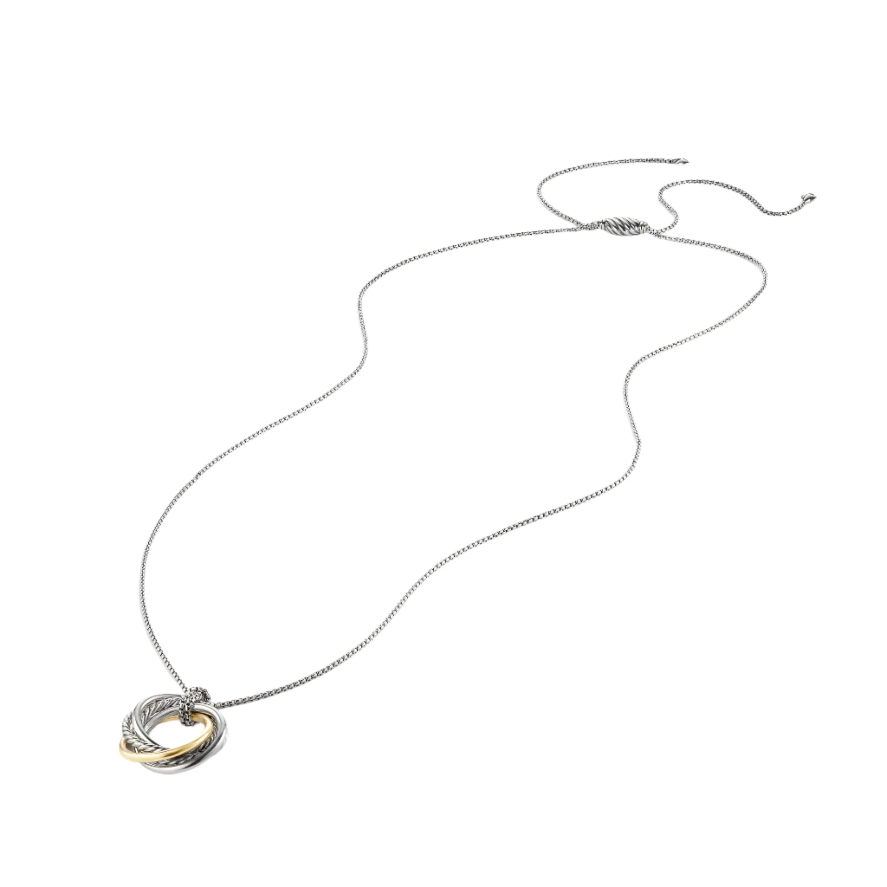 Crossover Small Pendant Necklace with Gold - Image 3