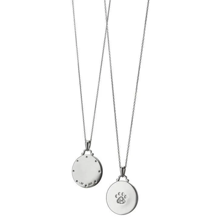 Sterling Silver Paw Print Charm Necklace