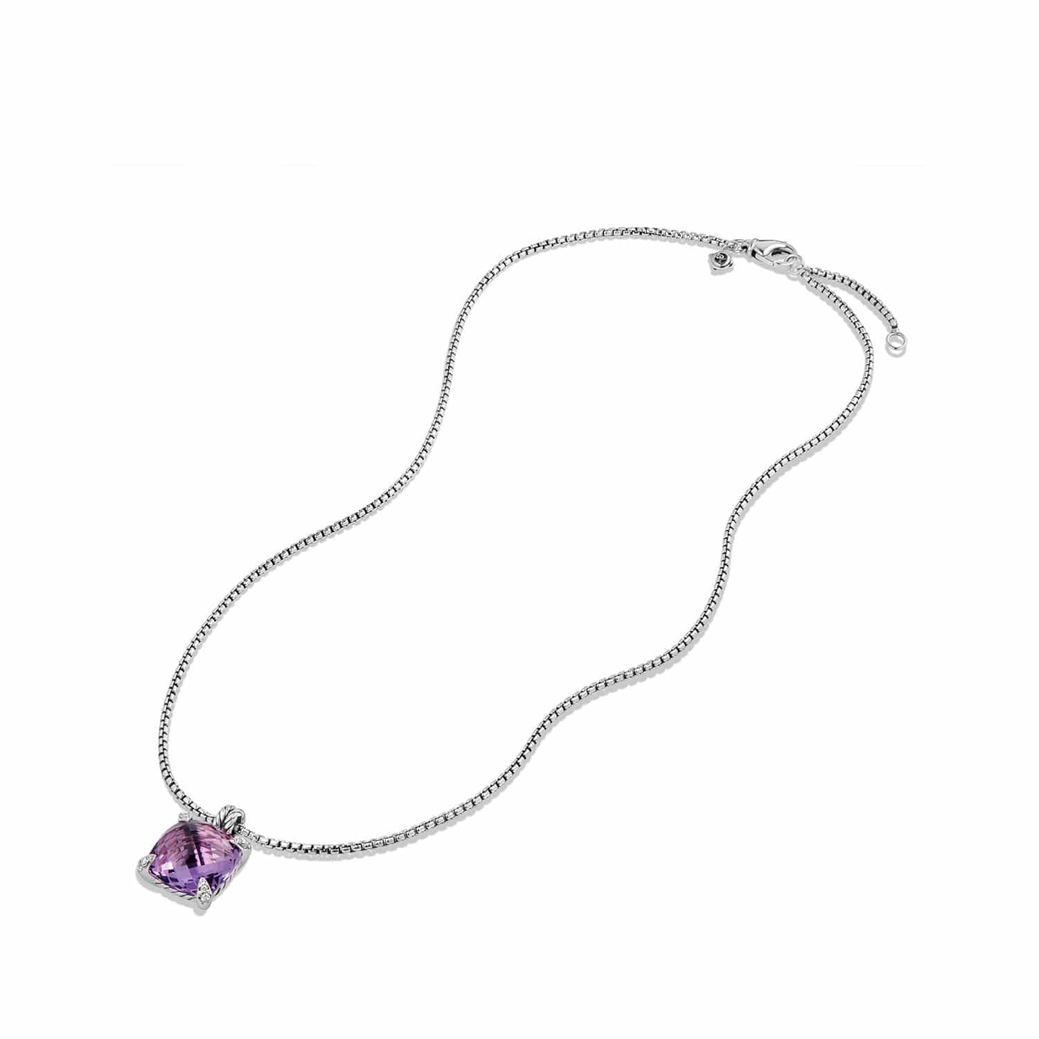Pendant Necklace with Amethyst and Diamonds - Image 4