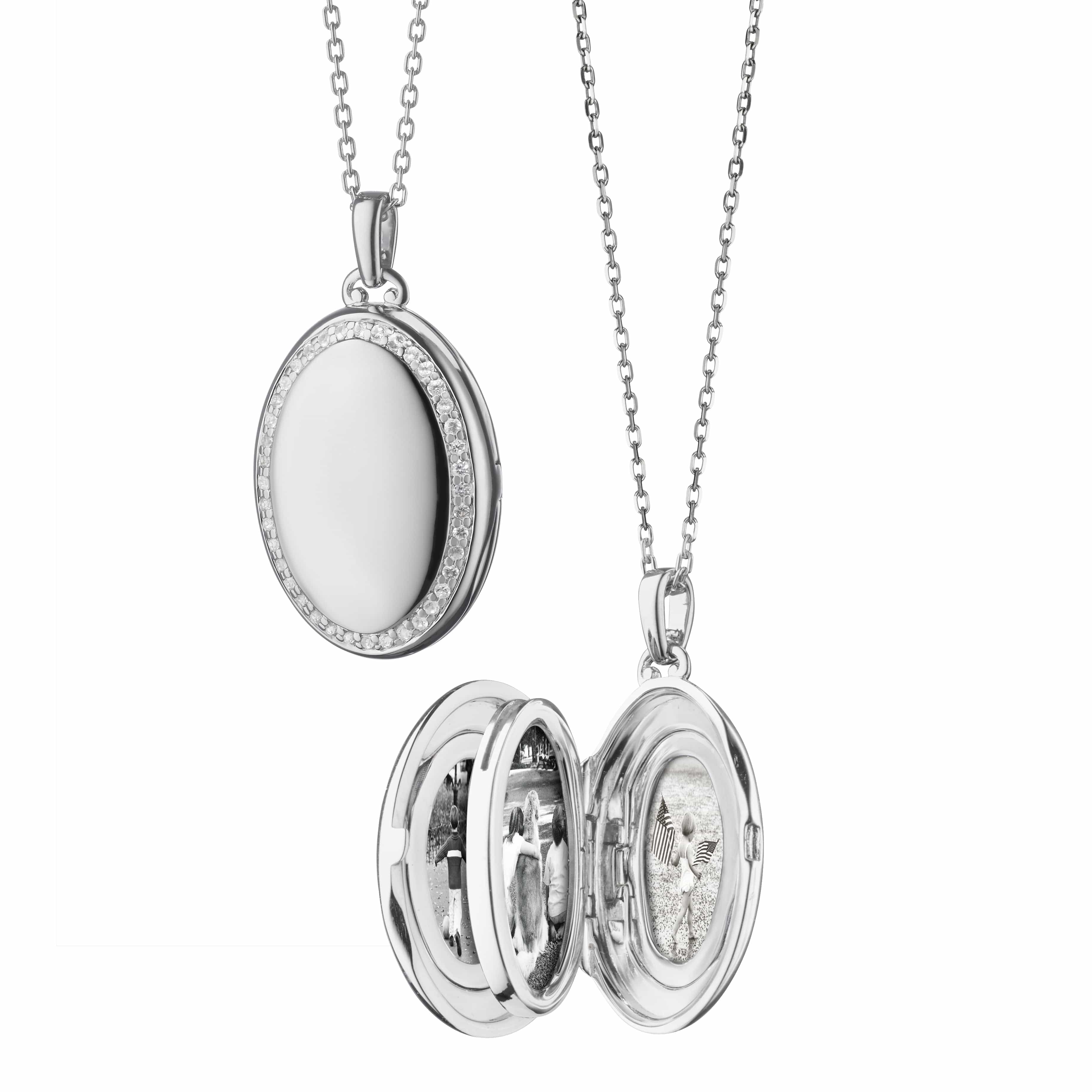 Sterling Silver Four "Midi" Sapphire Locket