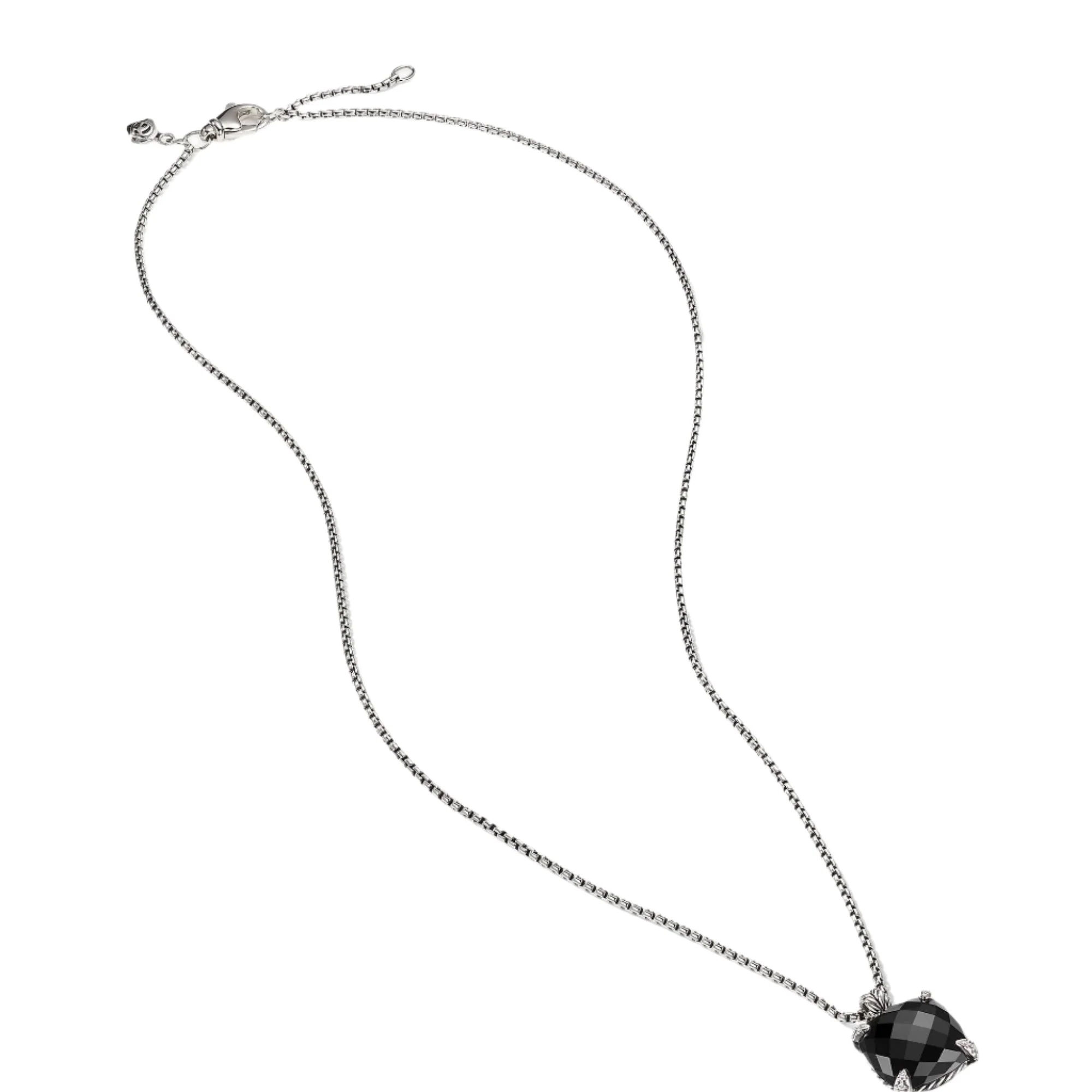 Chatelaine® Pendant Necklace with Black Onyx and Diamonds, 14mm - Image 3
