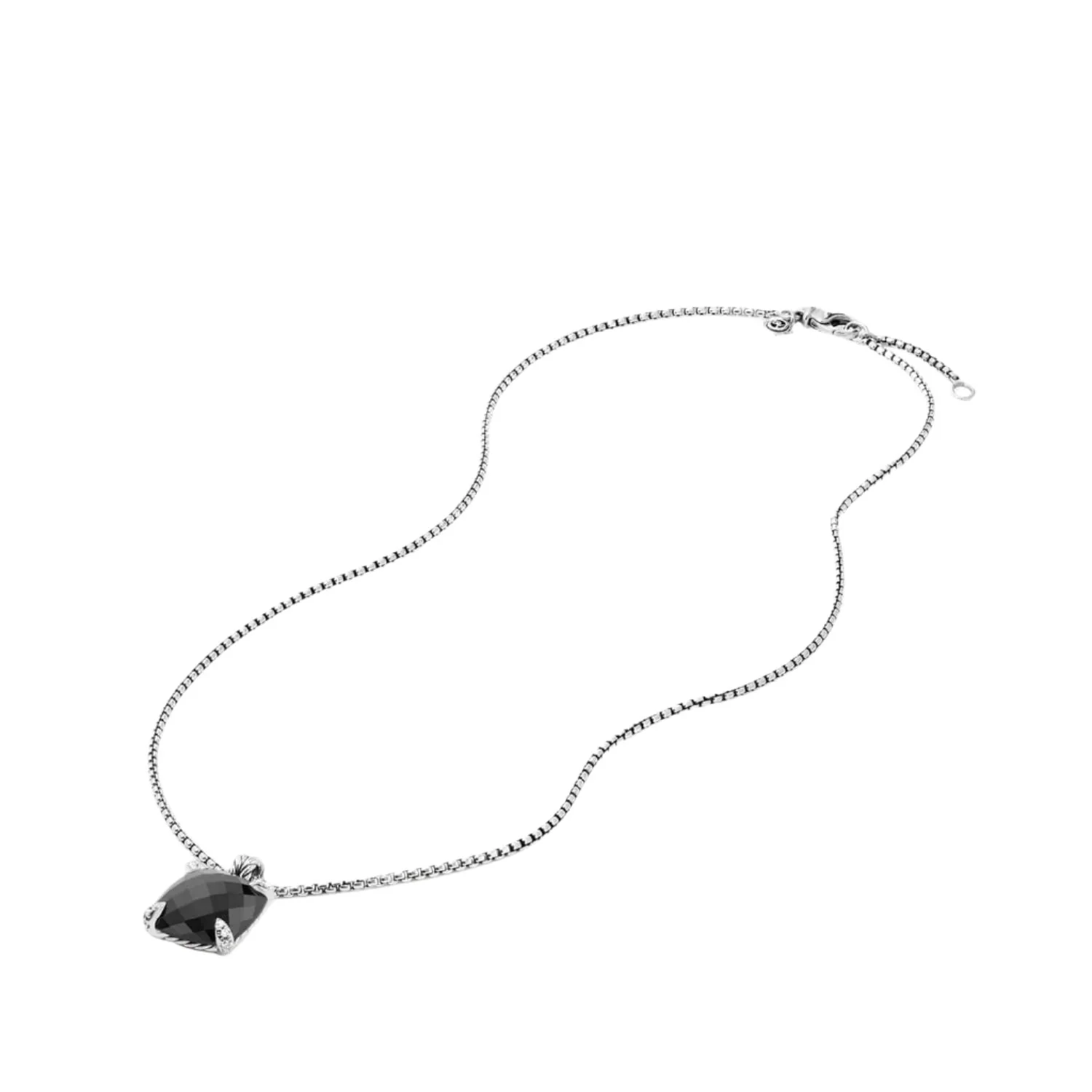 Chatelaine® Pendant Necklace with Black Onyx and Diamonds, 14mm - Image 4
