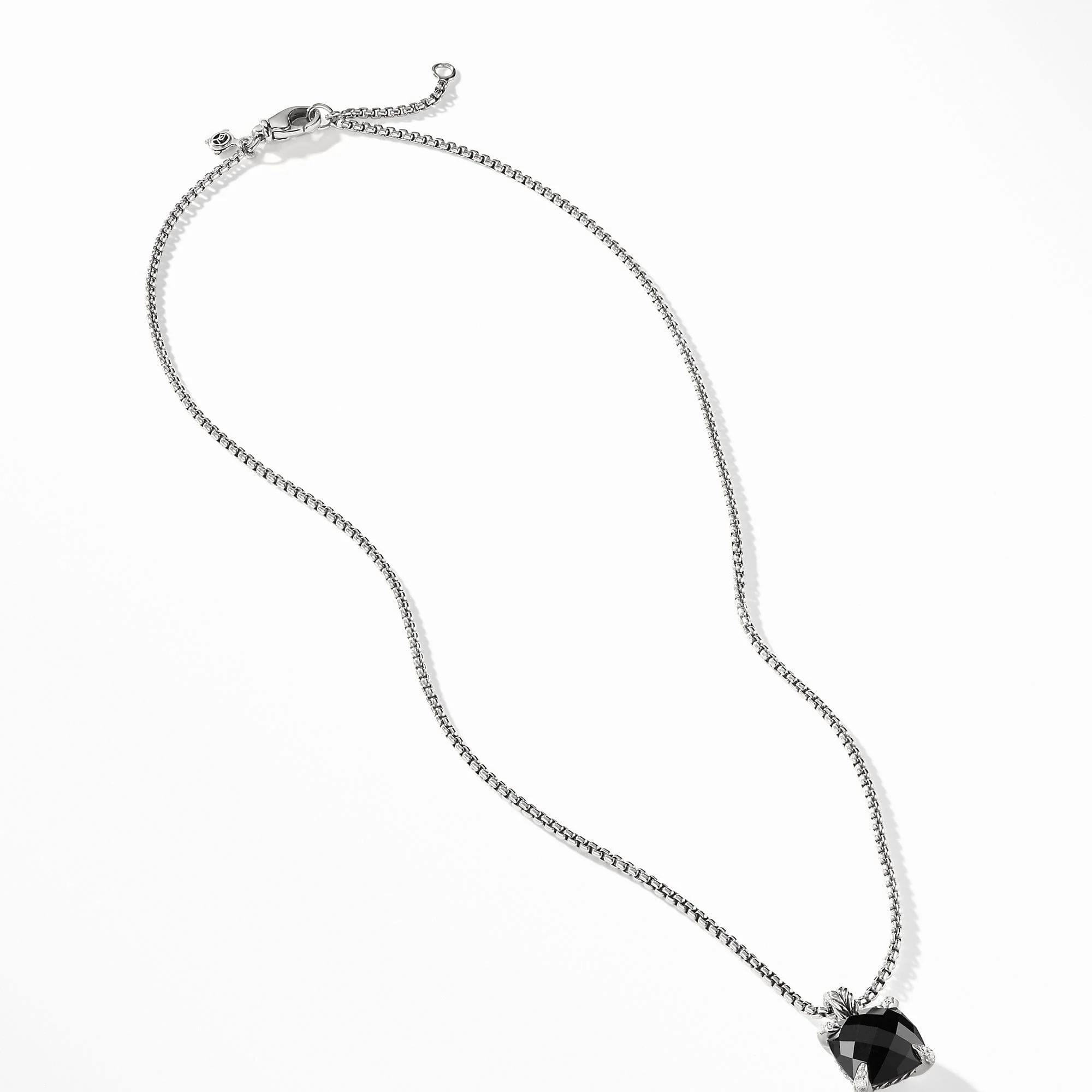 Chatelaine® Pendant Necklace with Black Onyx and Diamonds, 11mm - Image 3