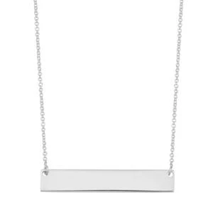 Sterling Silver Engravable Bar Necklace